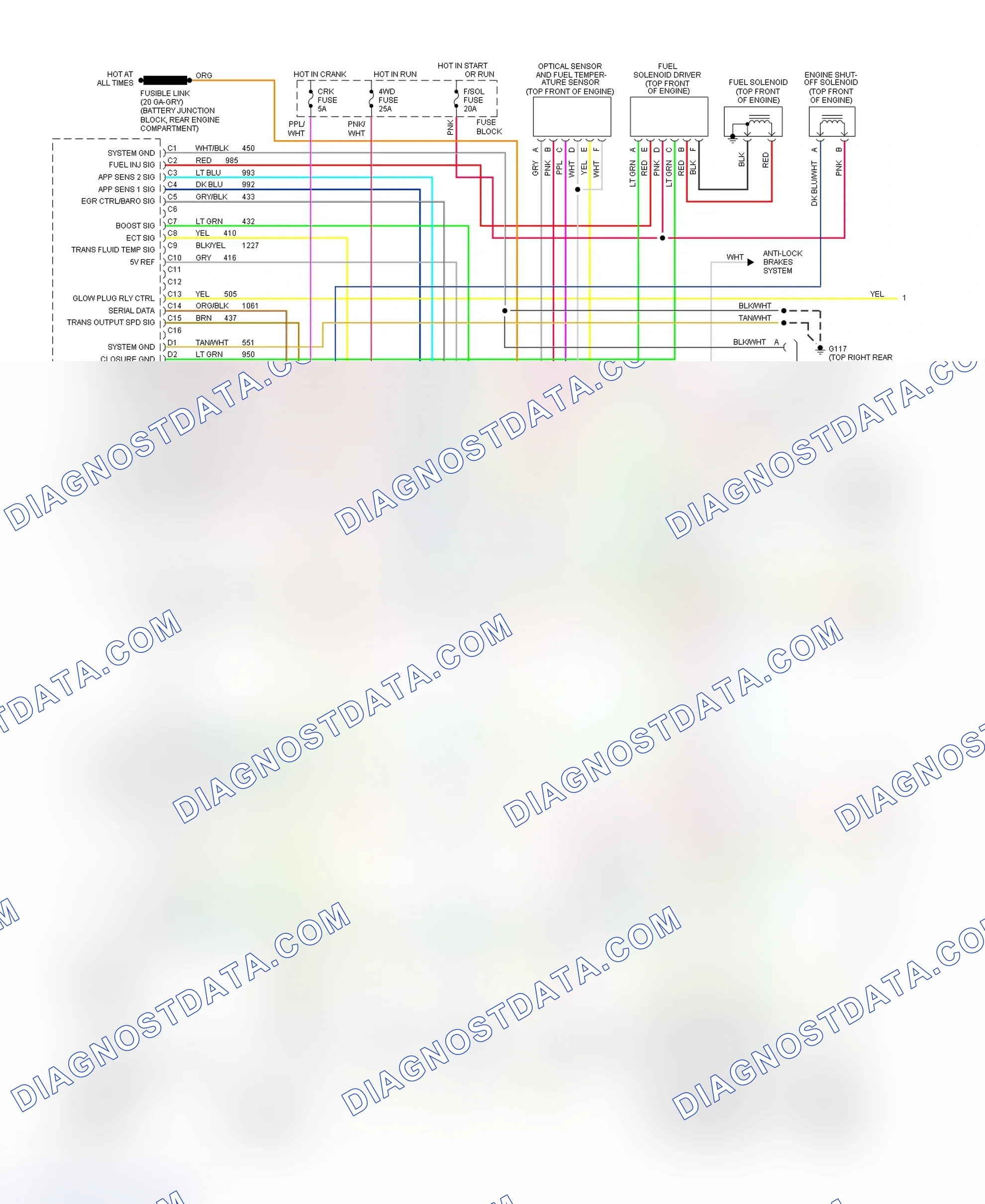Scheme 370: Wiring Diagram (Blazer, Pickup, Sierra, Suburban & Yukon - With M/T - 1 Of 2)