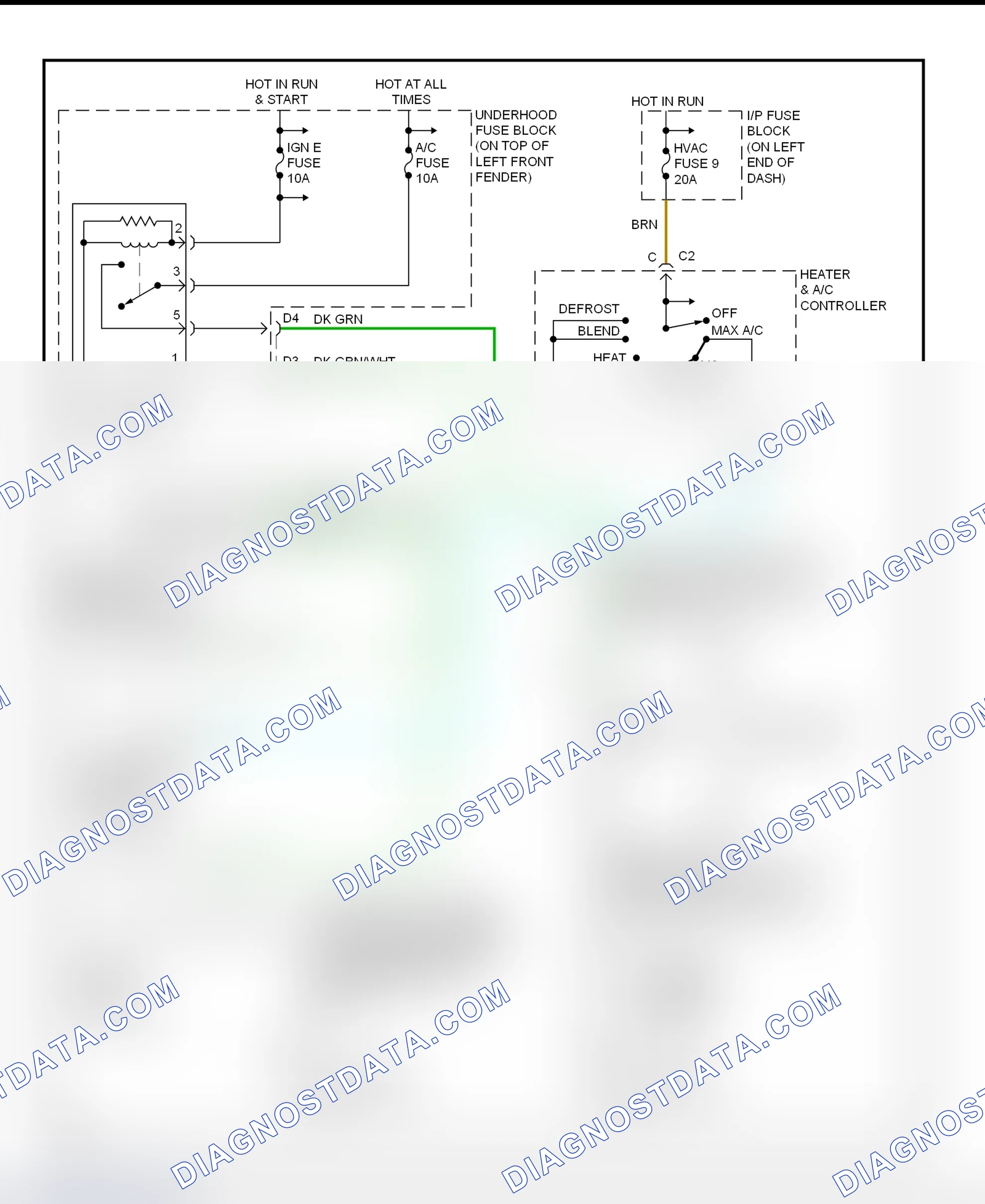 Scheme 7: A/C Compressor Clutch Control Circuit Wiring Diagram (2000-01 Blazer, Jimmy, Sonoma & S10 Pickup - With Manual A/C-Heater System & 4.3L VINs W & X Engine)