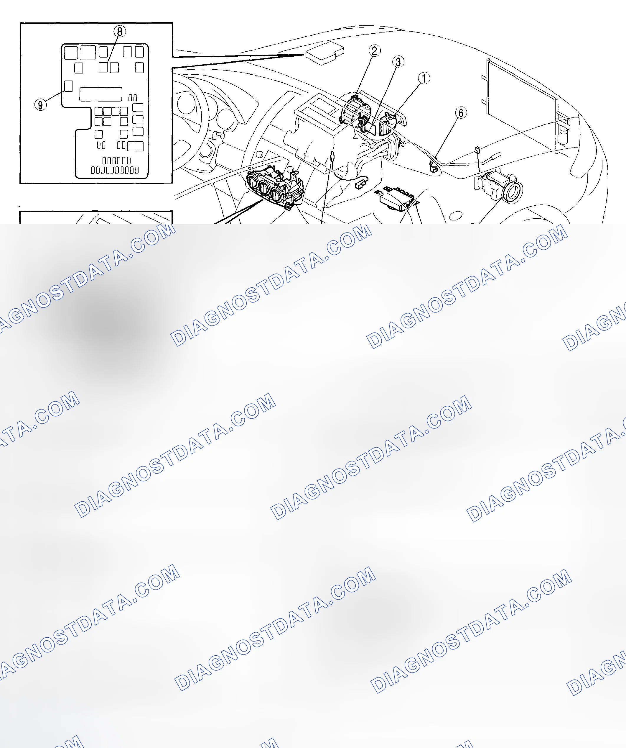 Scheme 48: HVAC CONTROL SYSTEM LOCATION INDEX [MANUAL AIR CONDITIONER]
