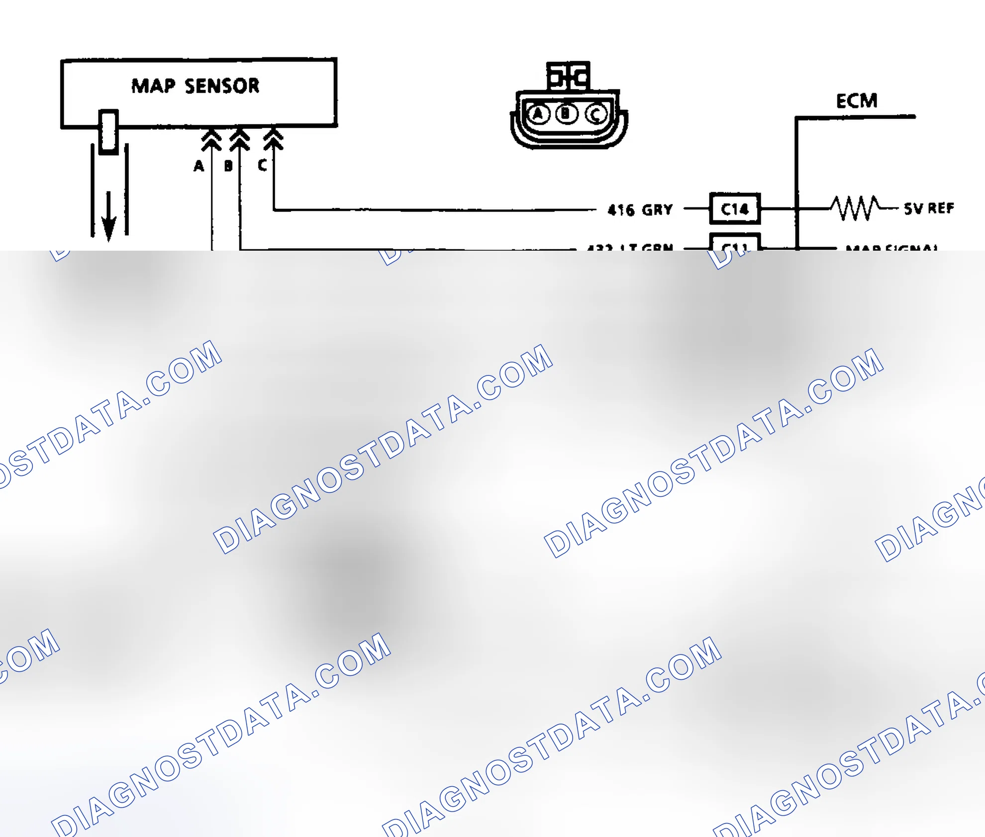 Scheme 66: Code 33: MAP Sensor Signal Voltage High Circuit Diagram