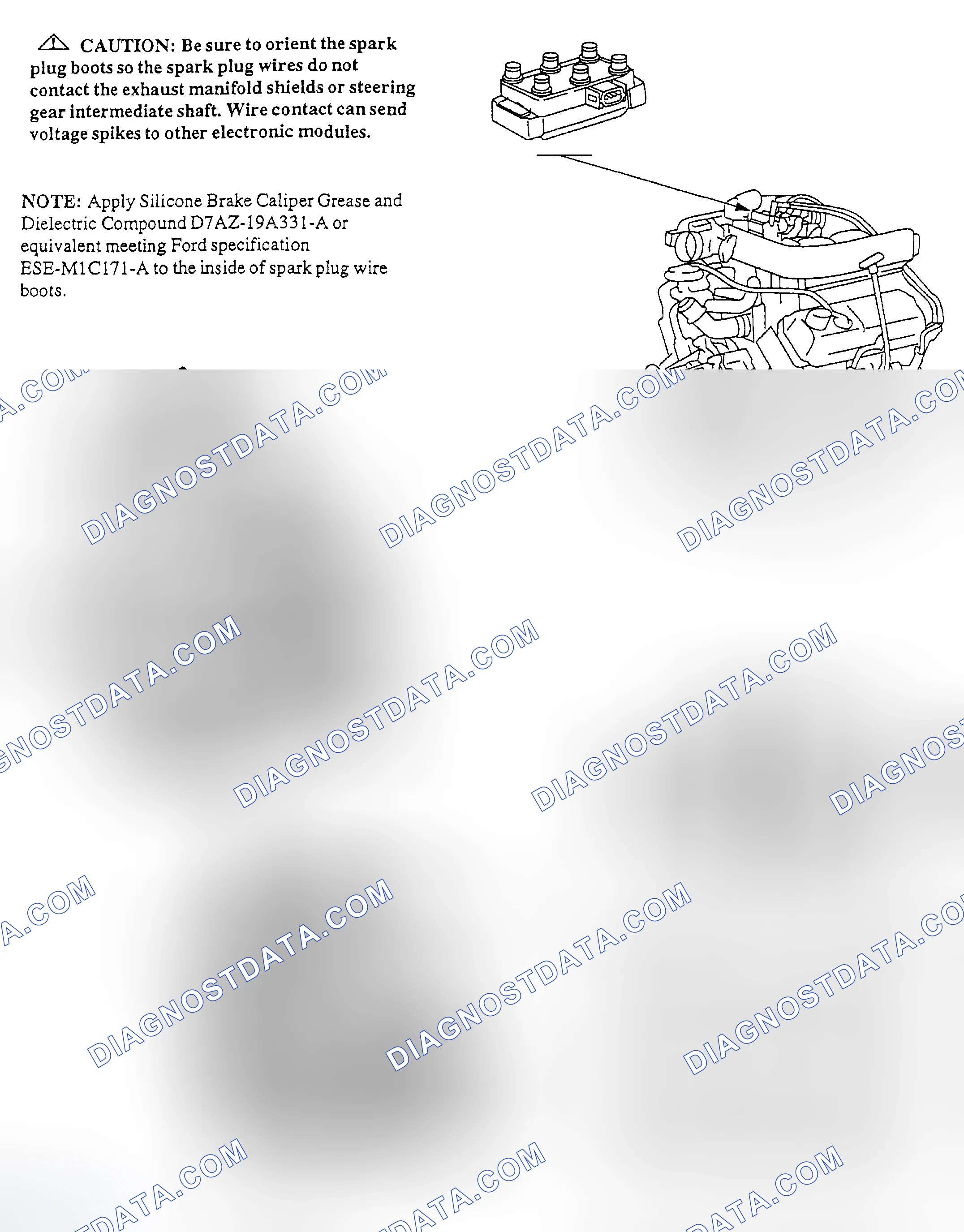 Scheme 14: Spark Plug Wire Routing (4.2L - E-Series)