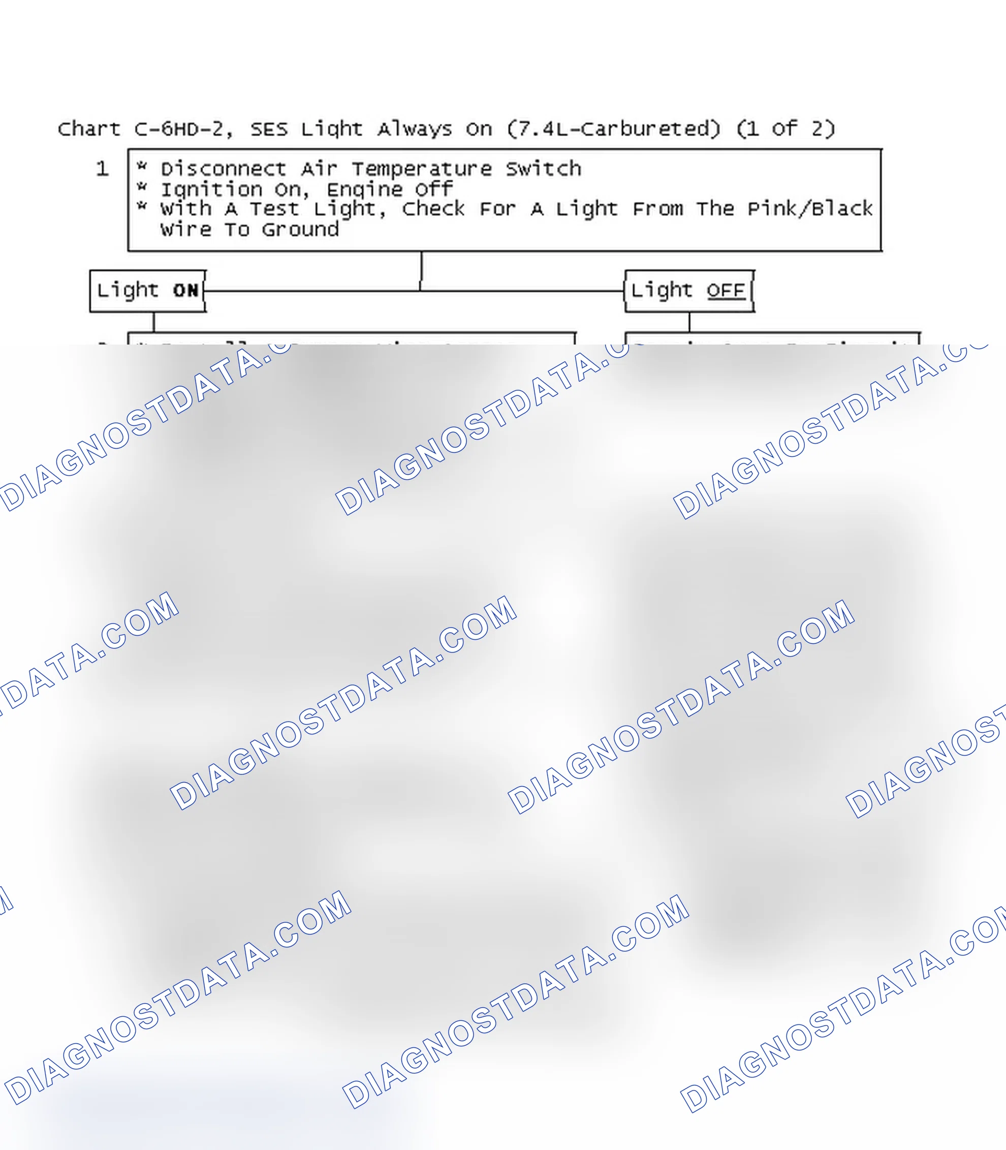 Scheme 72: Chart C-6HD-2, SES Light Always On (7.4L-Carbureted) (1 Of 2)