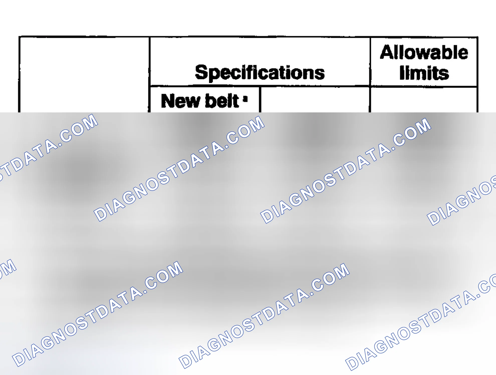 Scheme 890: Belt Tension & General Specificaitons (Oil & Sealants)