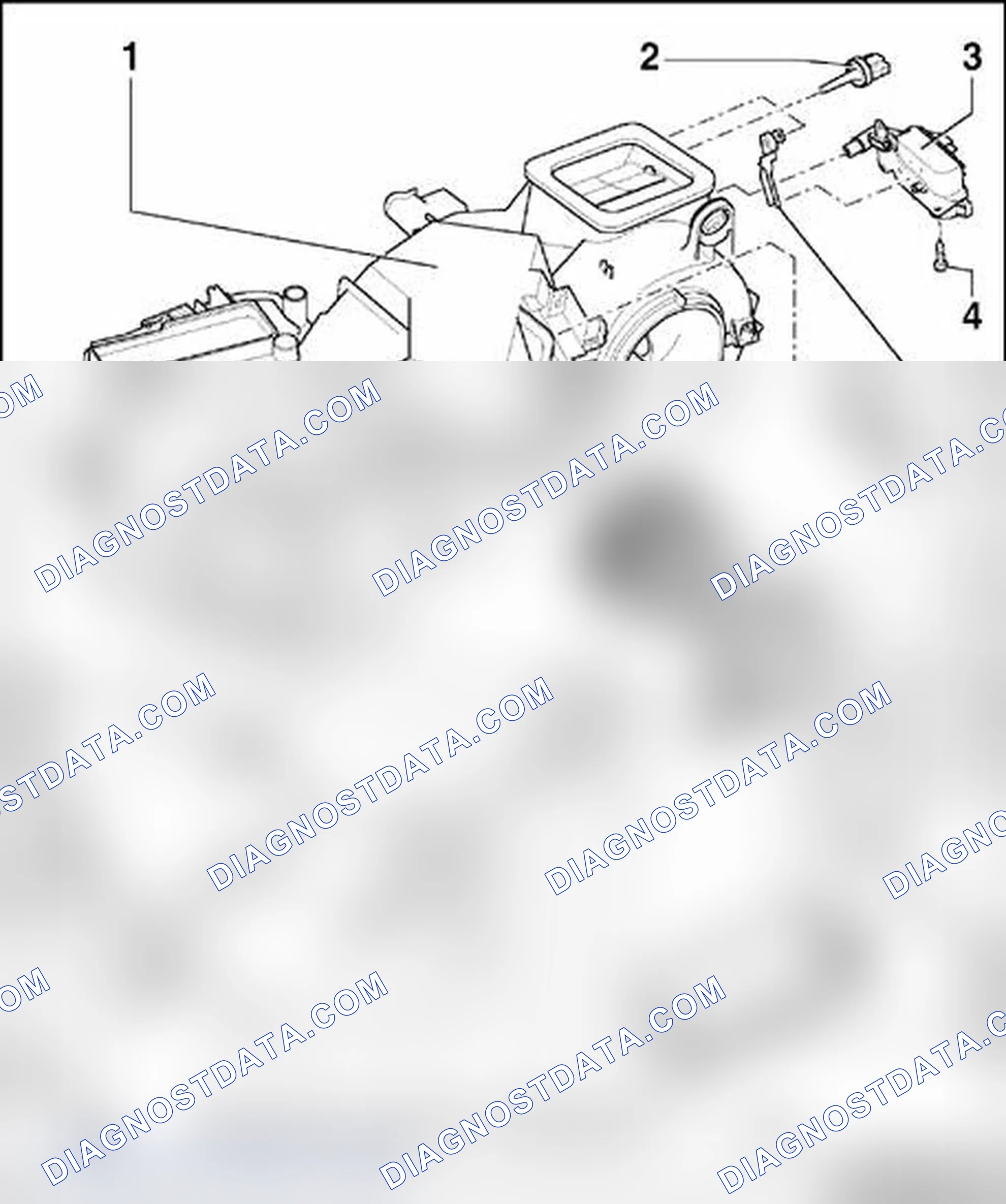 Scheme 83: Heating and A/C unit (with heater core and evaporator) electrical components, overview