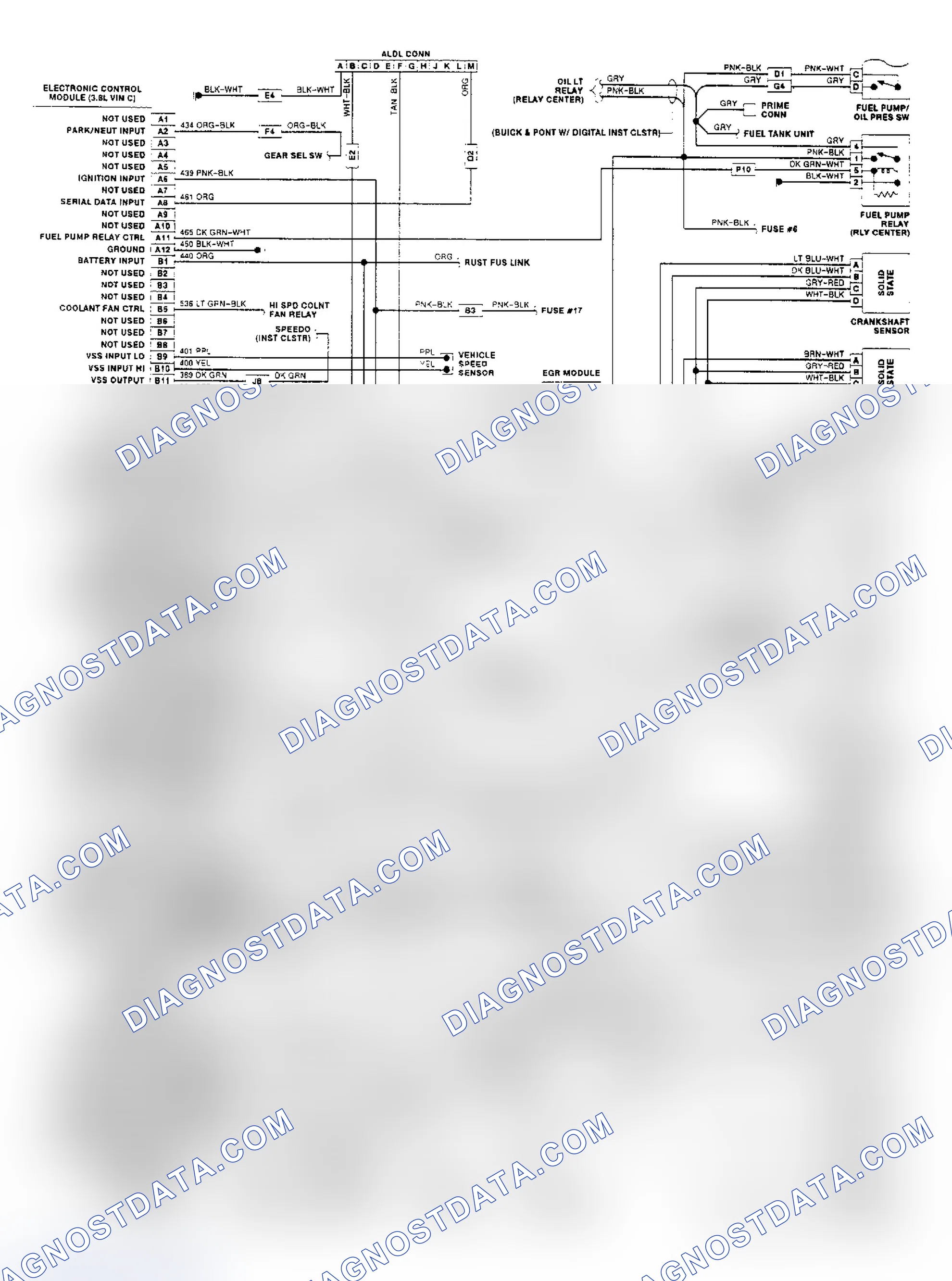 Scheme 492: PFI Wiring Diagram (3.8L VIN C, "C" & "H" Bodies)