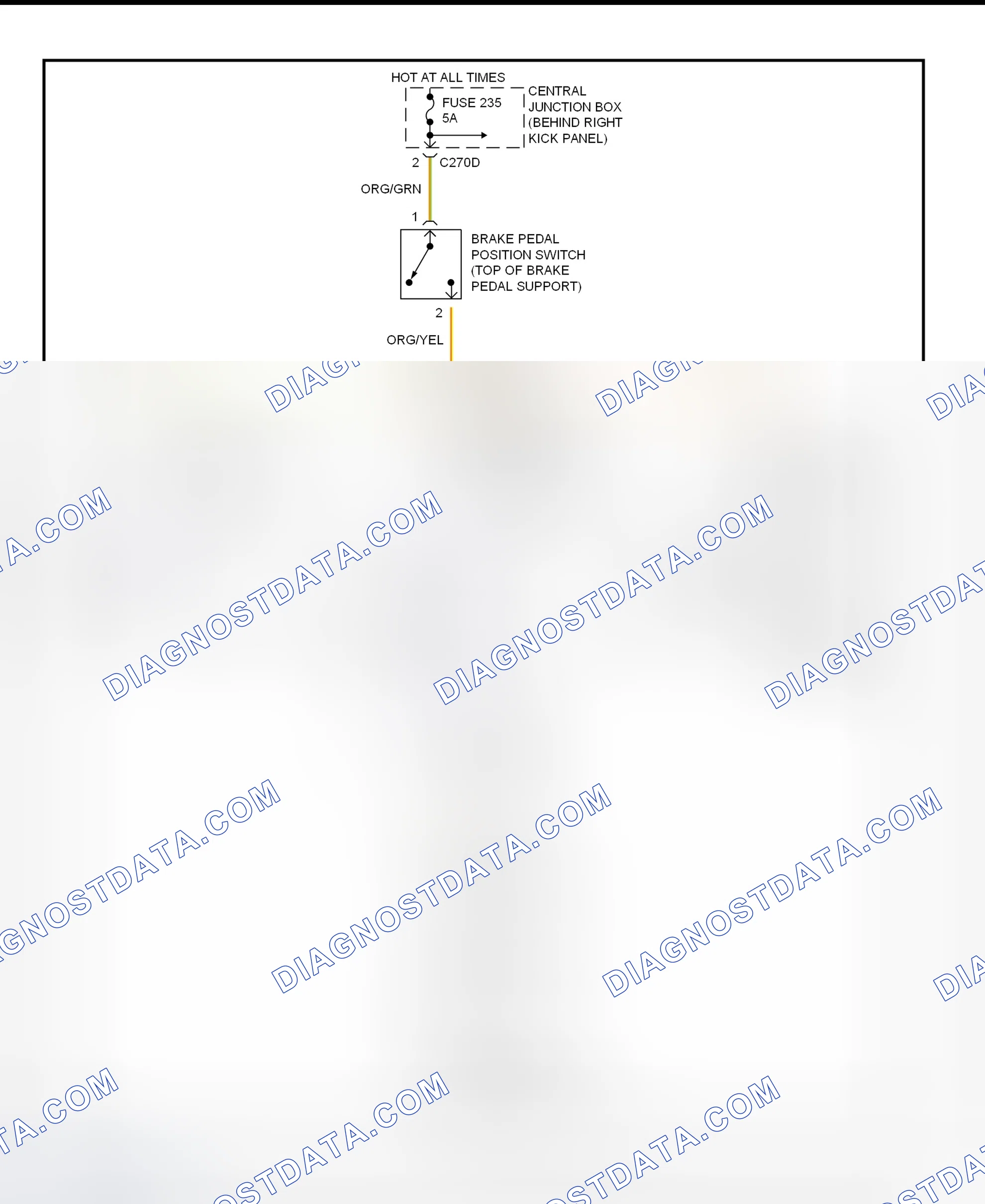 Fig. 204: Shift Interlock System Wiring Diagram (2001 LS - Without Interactive Vehicle Dynamics)