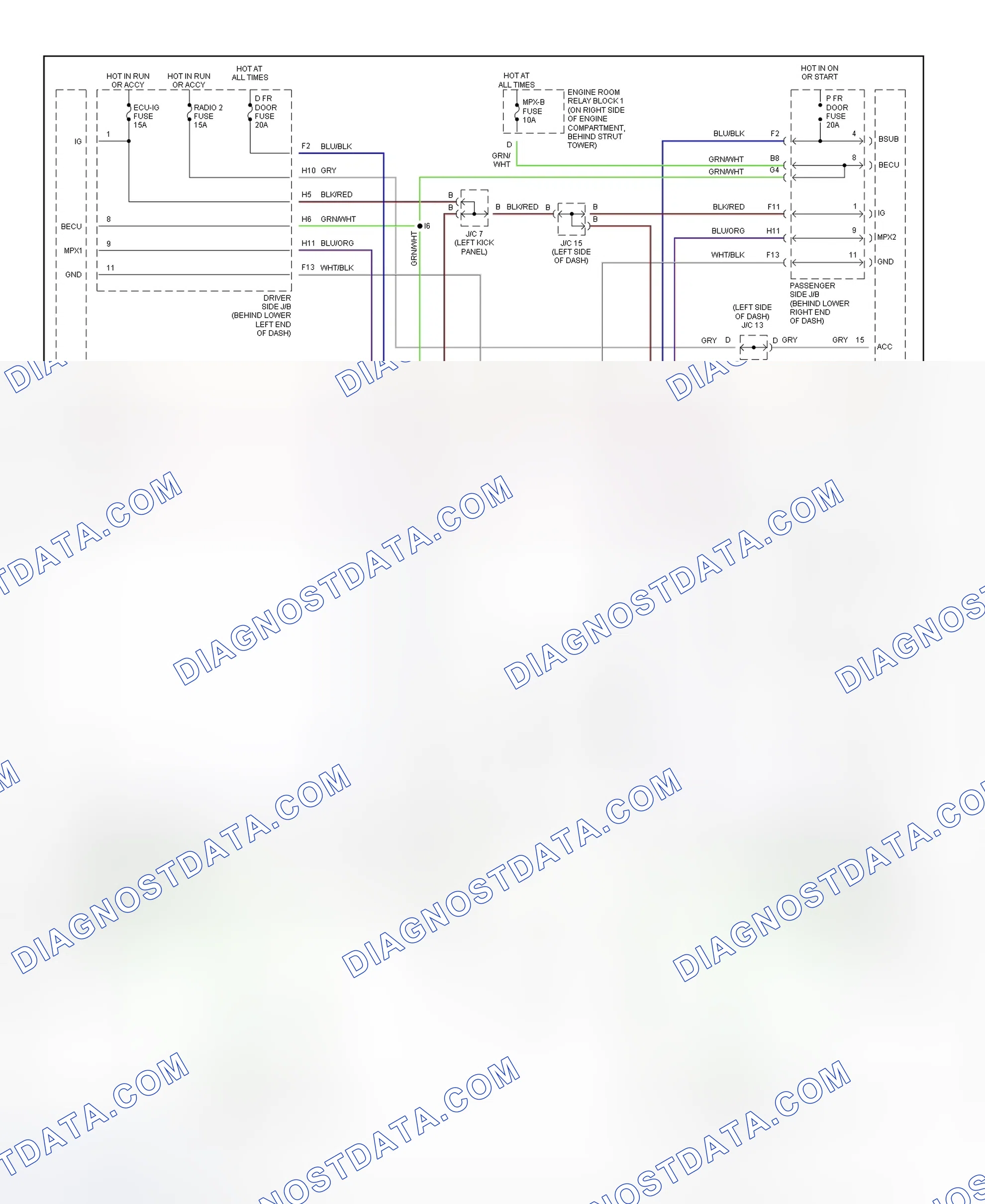Scheme 4: Power Mirror System Wiring Diagram (GS300 & GS400)