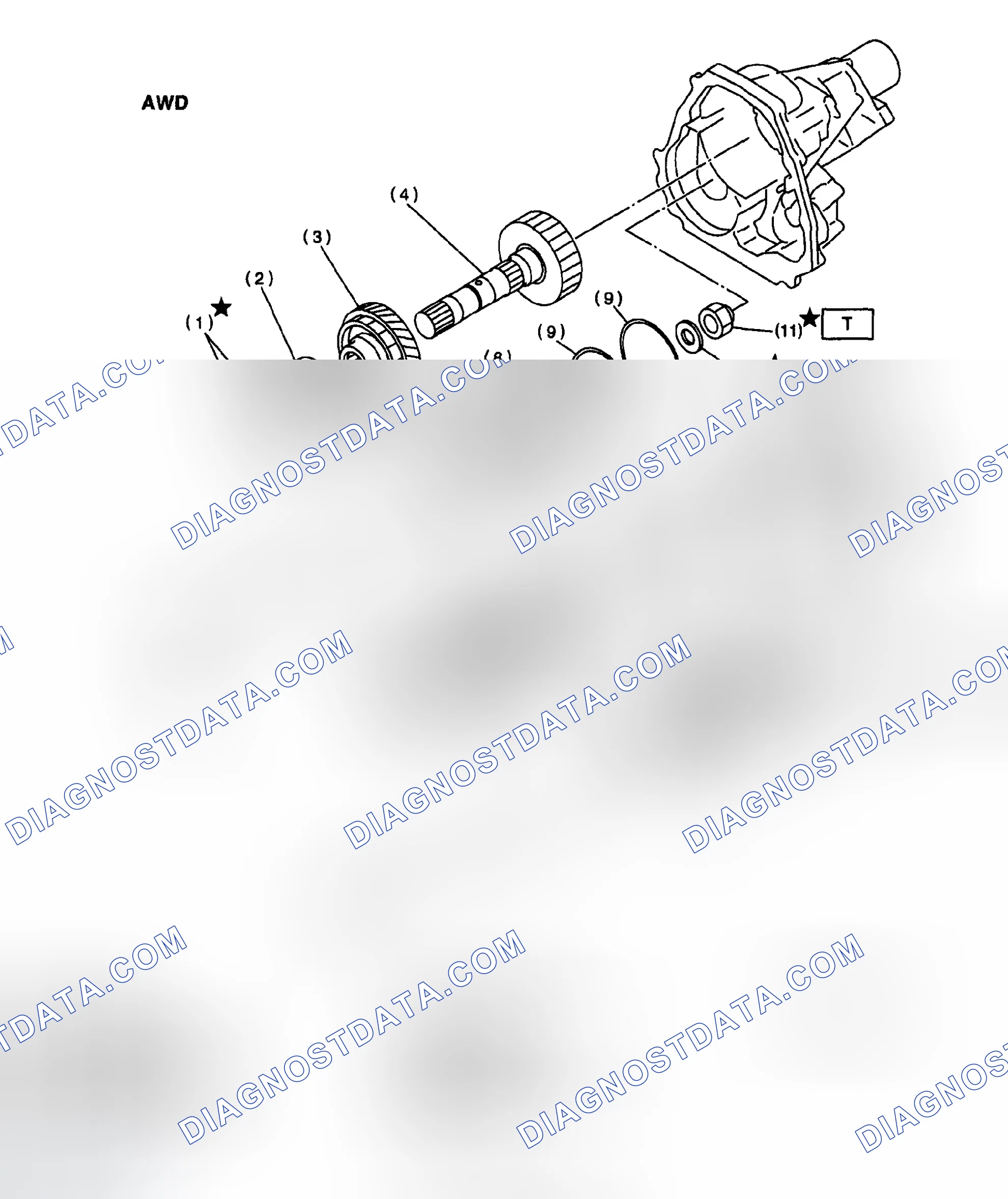 Scheme 1169: Exploded View Of Reduction Gear - Without VTD