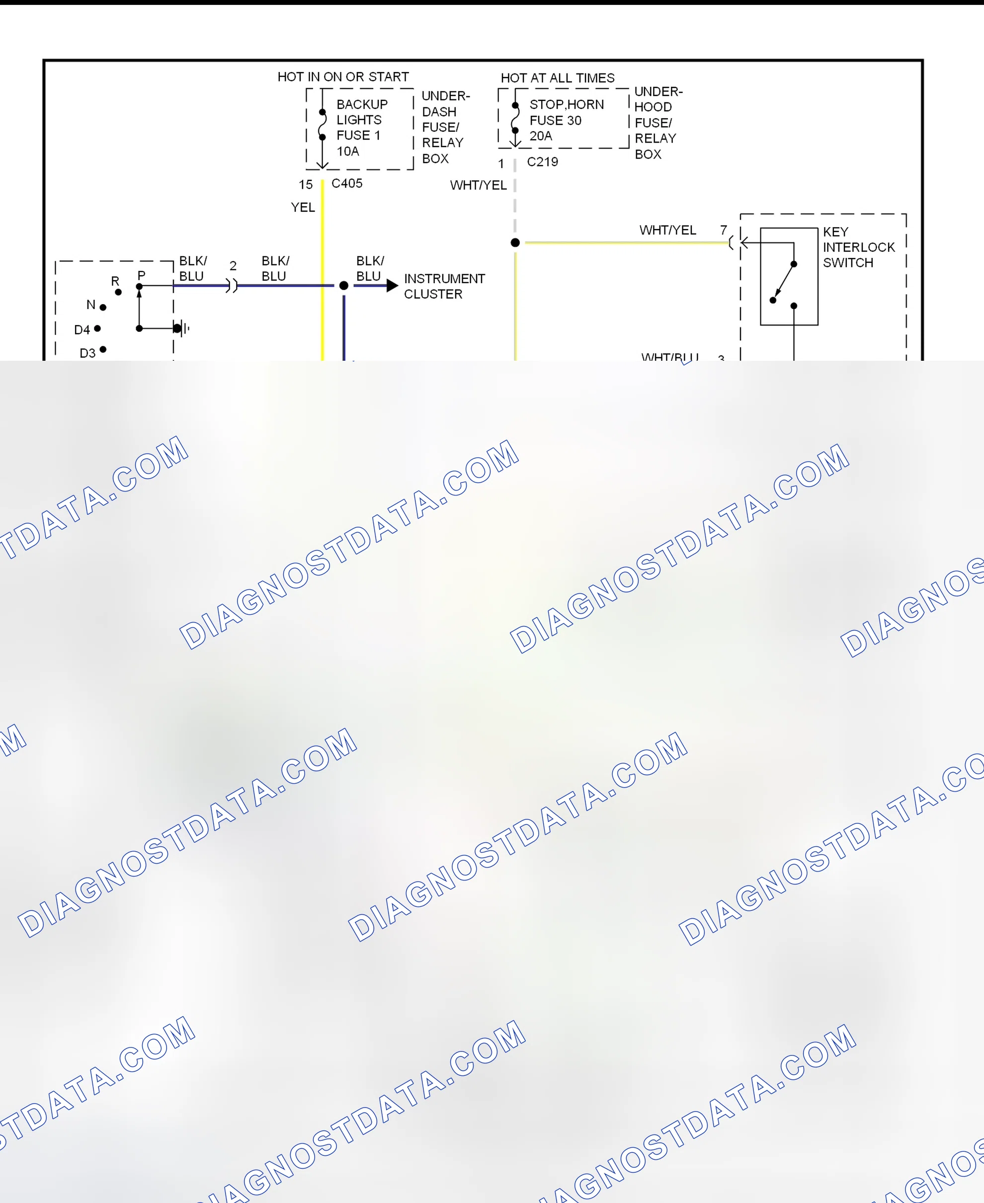 Scheme 55: Shift & Key Interlock System Wiring Schematic (1998 Acura 2.3CL & 3.0CL)