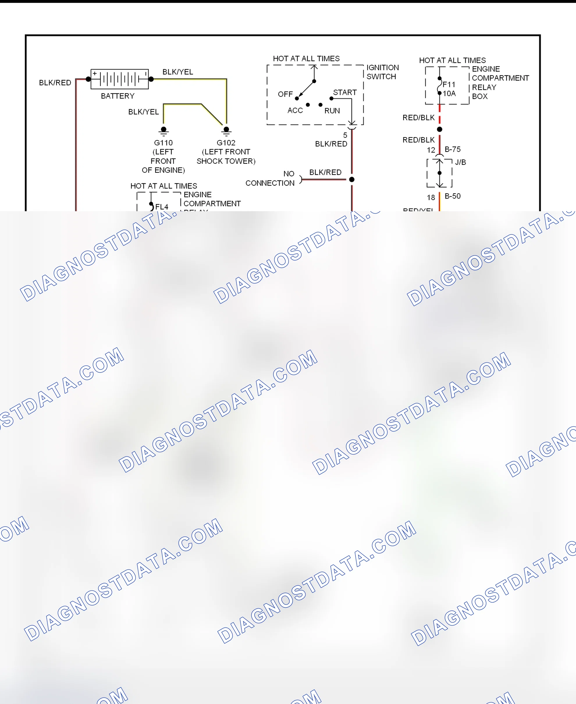 Fig. 10: Starter System Wiring Diagram (2.0L Non-Turbo A/T With Anti-Theft)