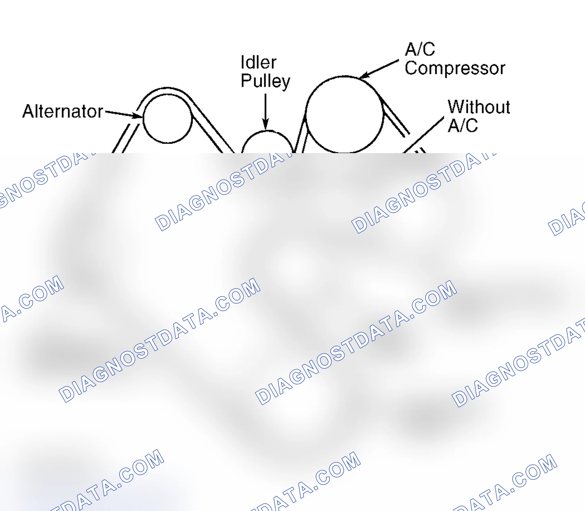 Scheme 13: DRIVE BELT ROUTING (3.9L, 5.2L & 5.9L GASOLINE - DAKOTA, DURANGO, RAM PICKUP & RAM VAN/WAGON)