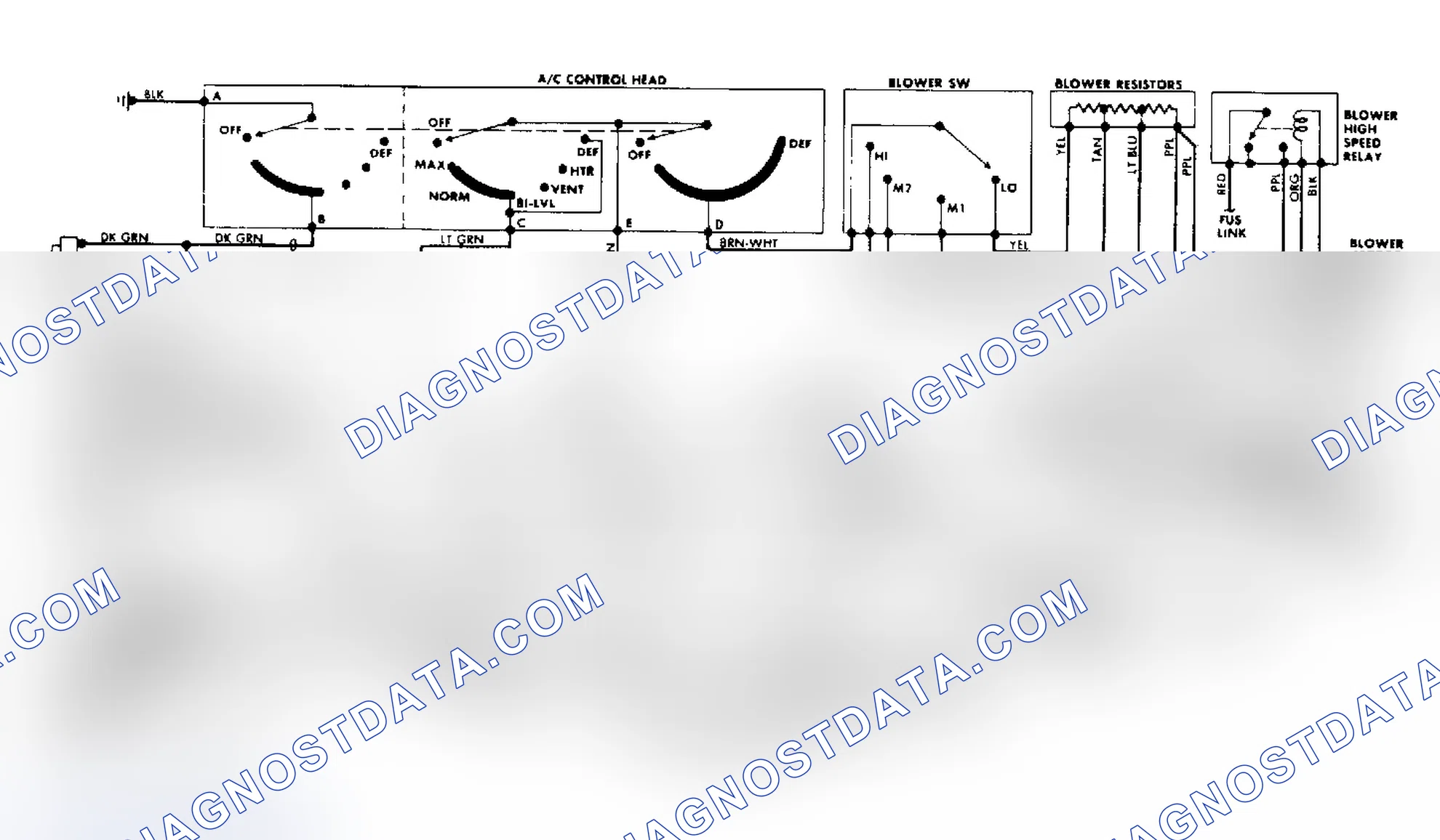 Scheme 13: Cooling Fan/Manual A/C-Heater Wiring Diagram - Chevrolet Camaro and Pontiac Firebird
