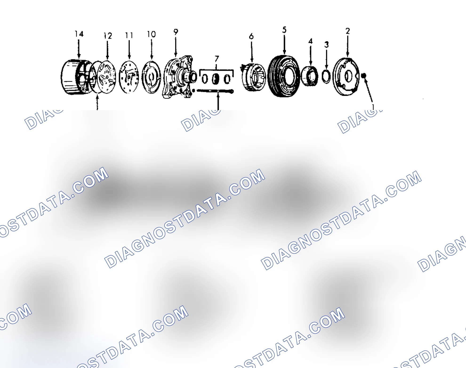 Scheme 2: Exploded View of Harrison HR-6 6-Cylinder Compressor