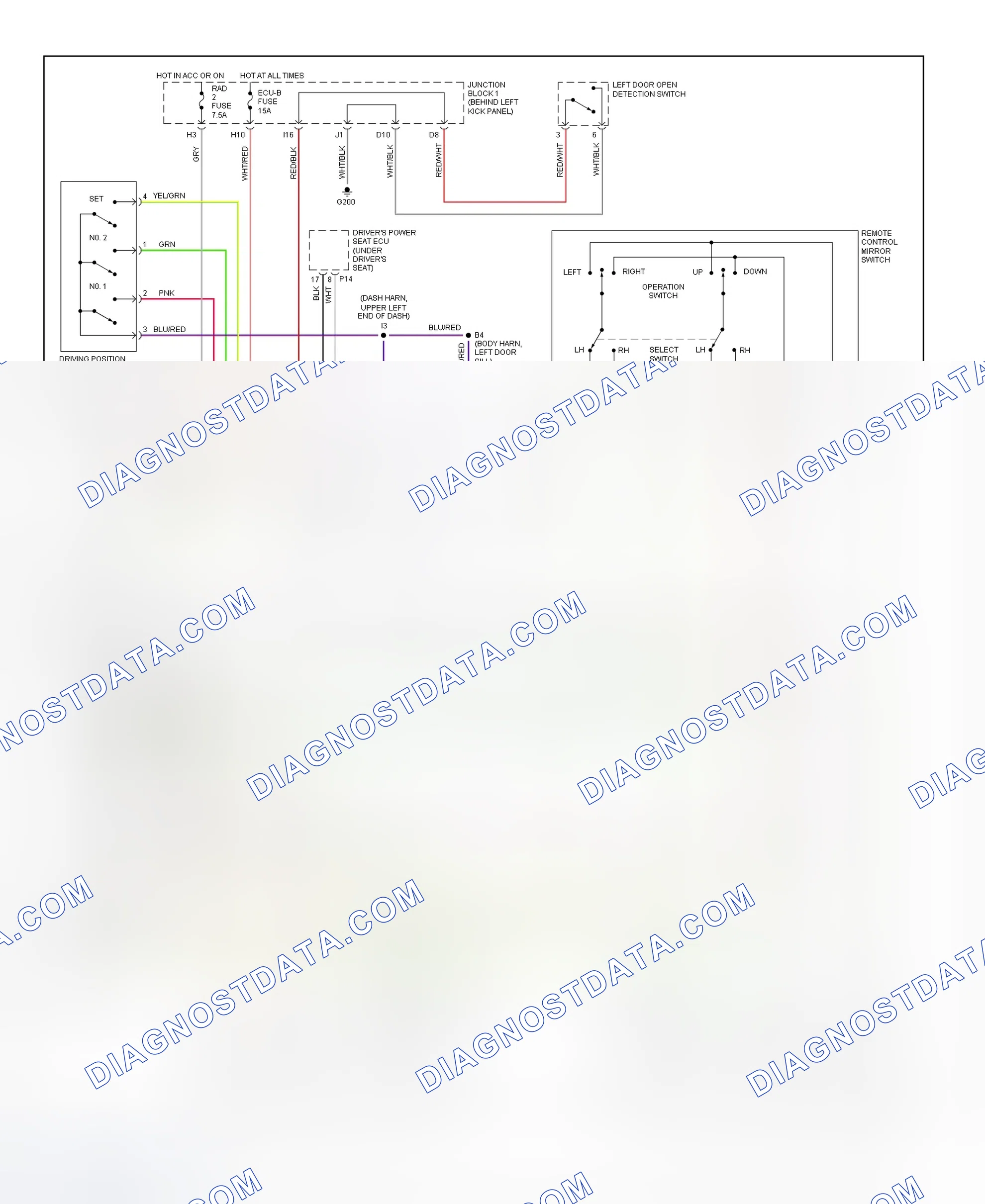 Scheme 11: Memory Mirrors System Wiring Diagram (SC300 & SC400)