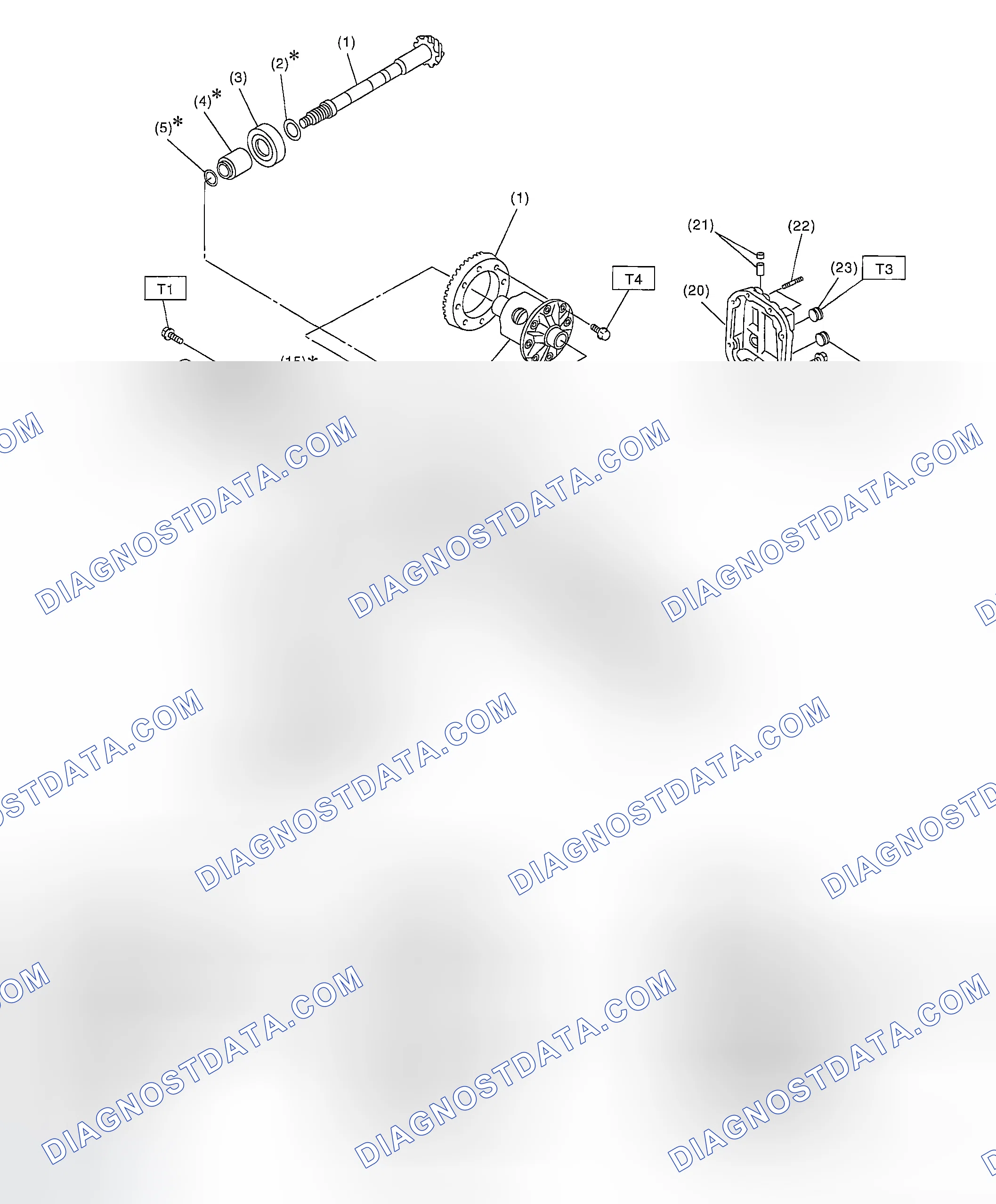 Scheme 136: REAR DIFFERENTIAL FOR T-TYPE WITH LSD