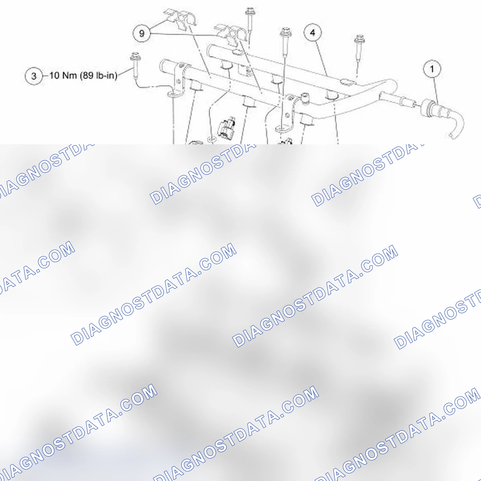 Scheme 2: Fuel Rail and Fuel Injector - Exploded View