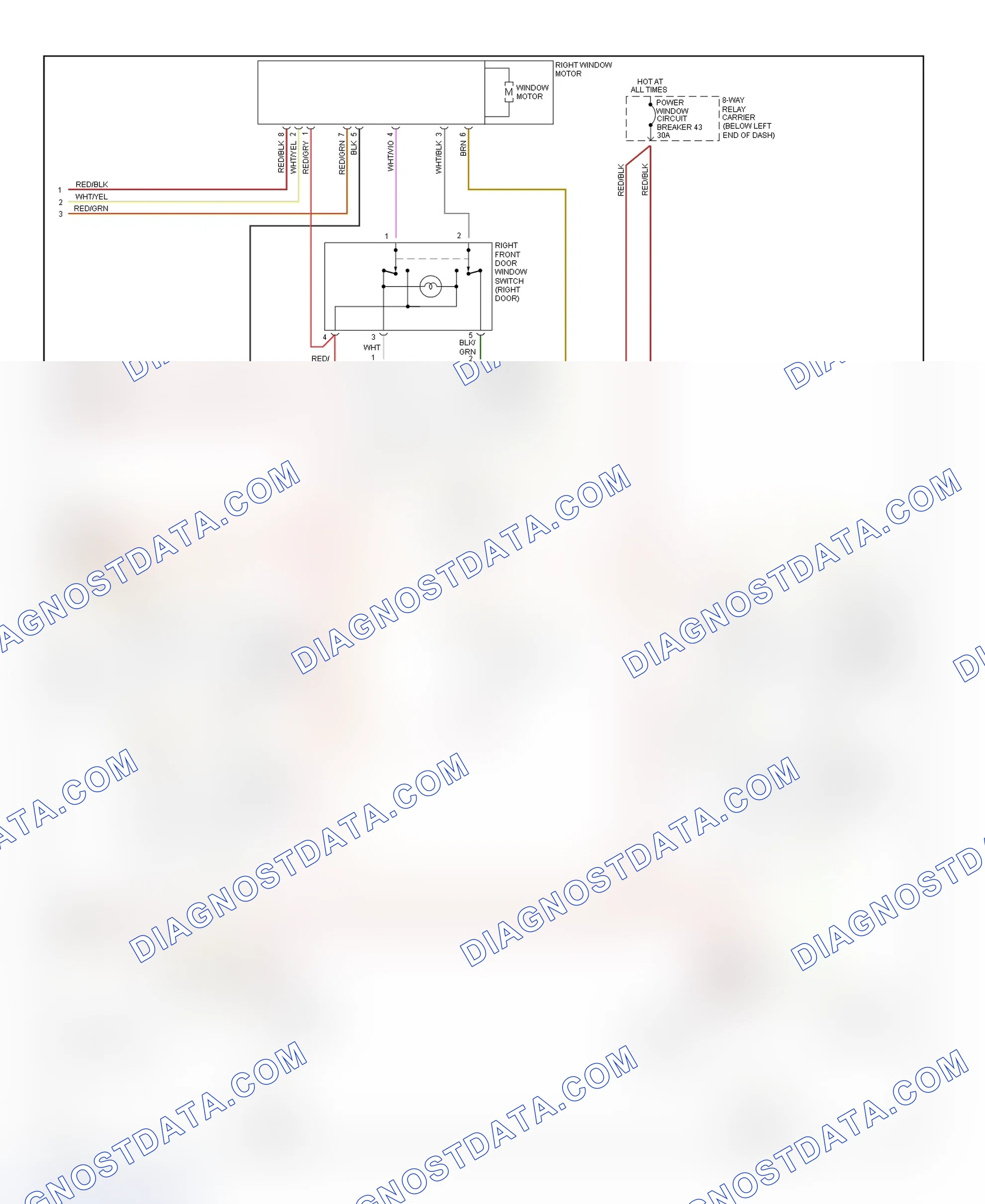 Scheme 9: Power Window System Wiring Diagram (A4 & S4 - 2 Of 2)