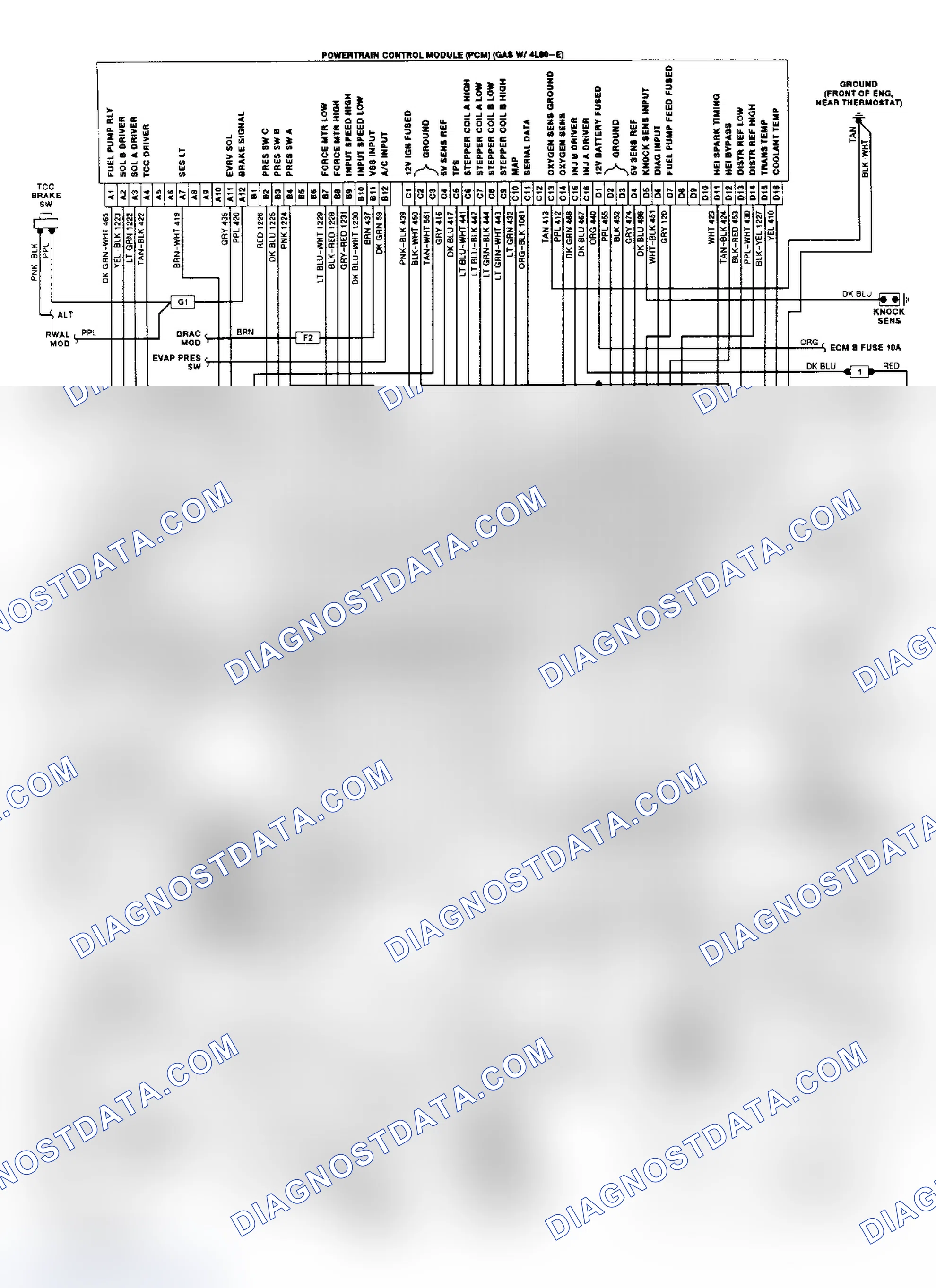 Scheme 13: Wiring Diagram ("G" Series 5.7L & 7.4L W/4L80-E Trans.)