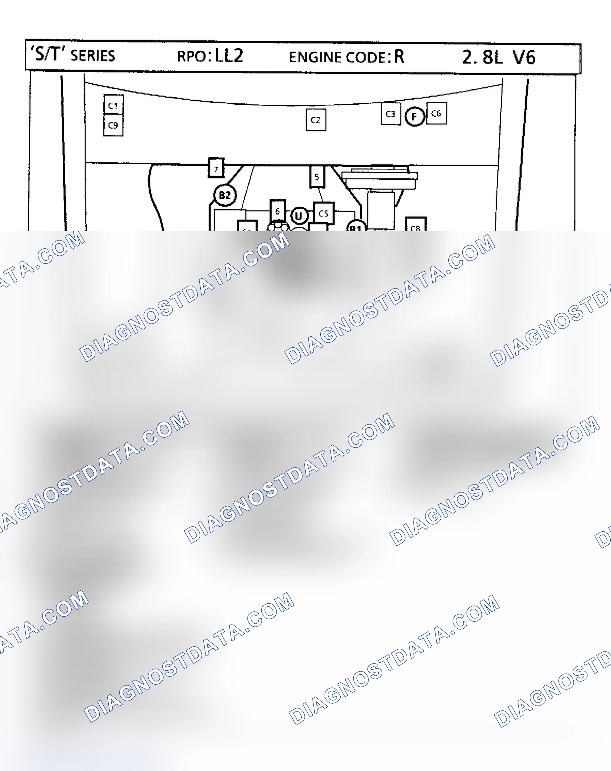 Scheme 100: 2.8L VIN "R" - "S/T" Series Truck Component Locations