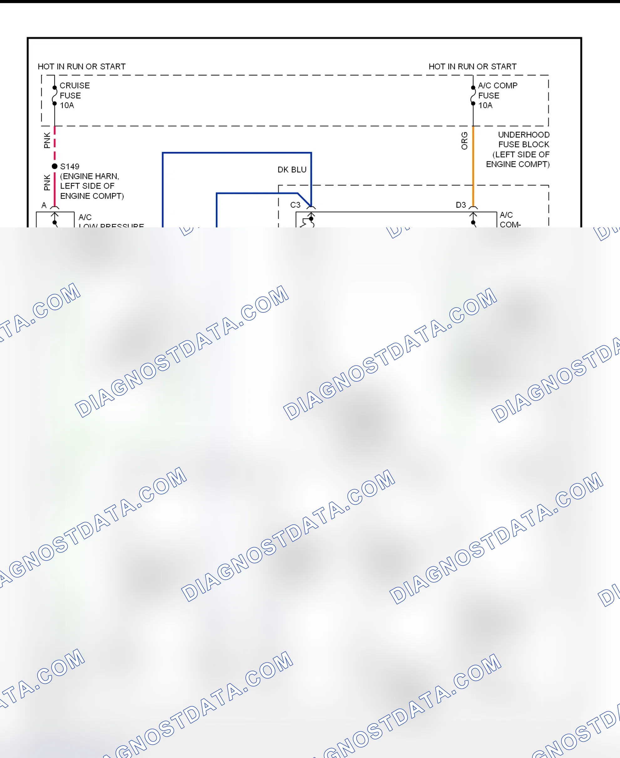 Scheme 22: A/C Compressor Clutch Control Circuit Wiring Diagram (2001 Eldorado)