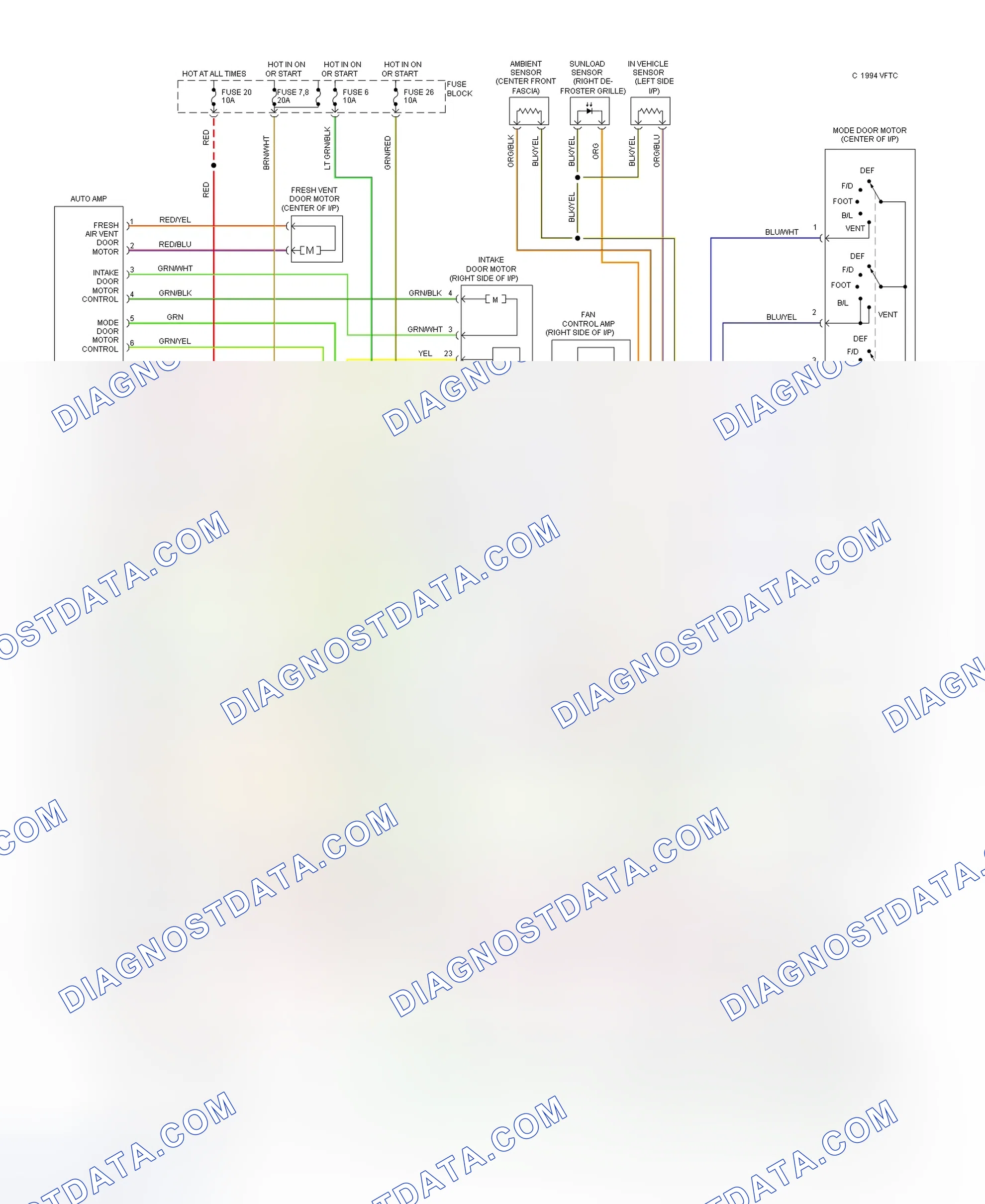 Scheme 23: Automatic A/C-Heater System Wiring Diagram (1 Of 2)