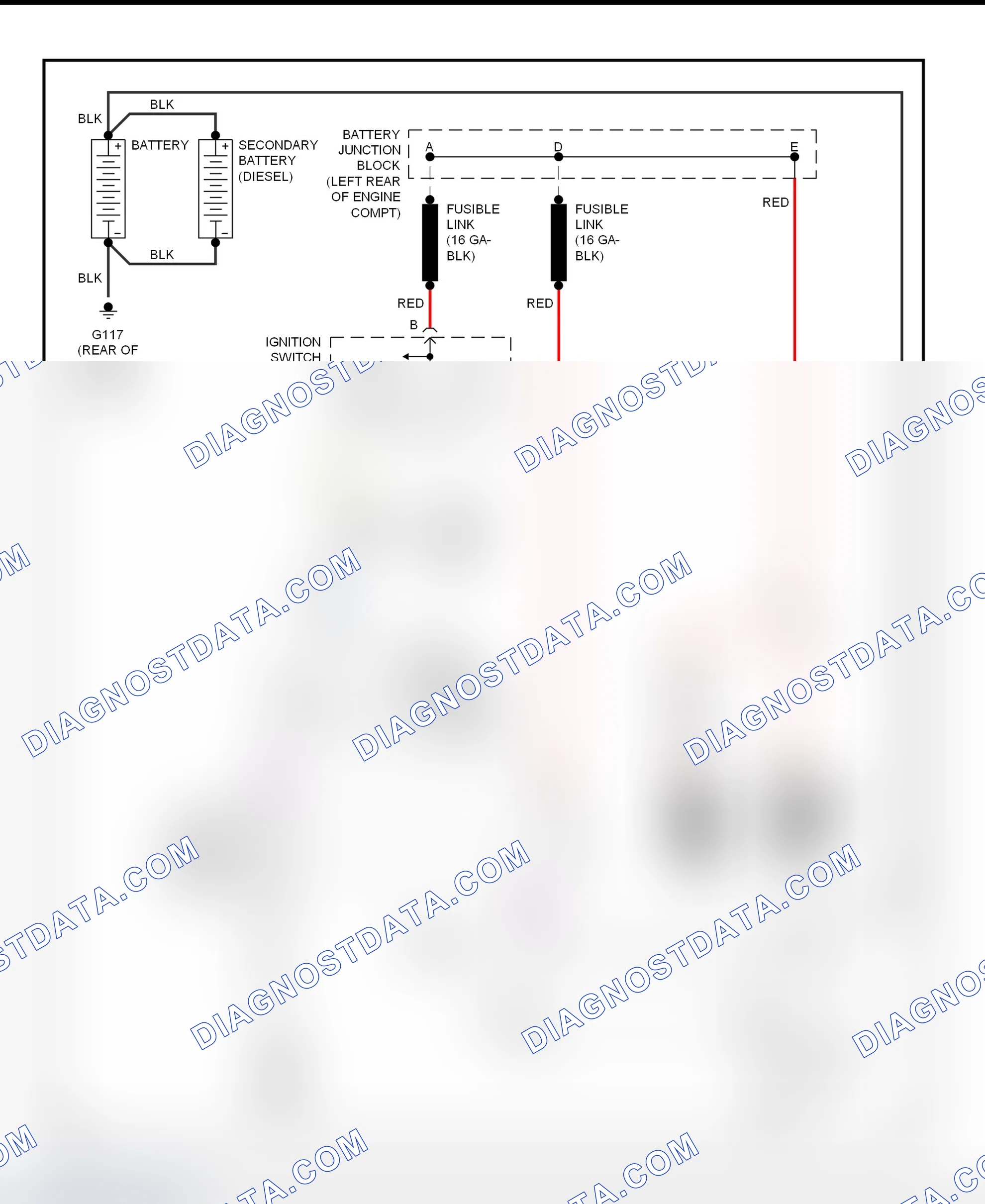 Fig. 17: Starting System Wiring Diagram (Forward Control - Motorhome Chassis)