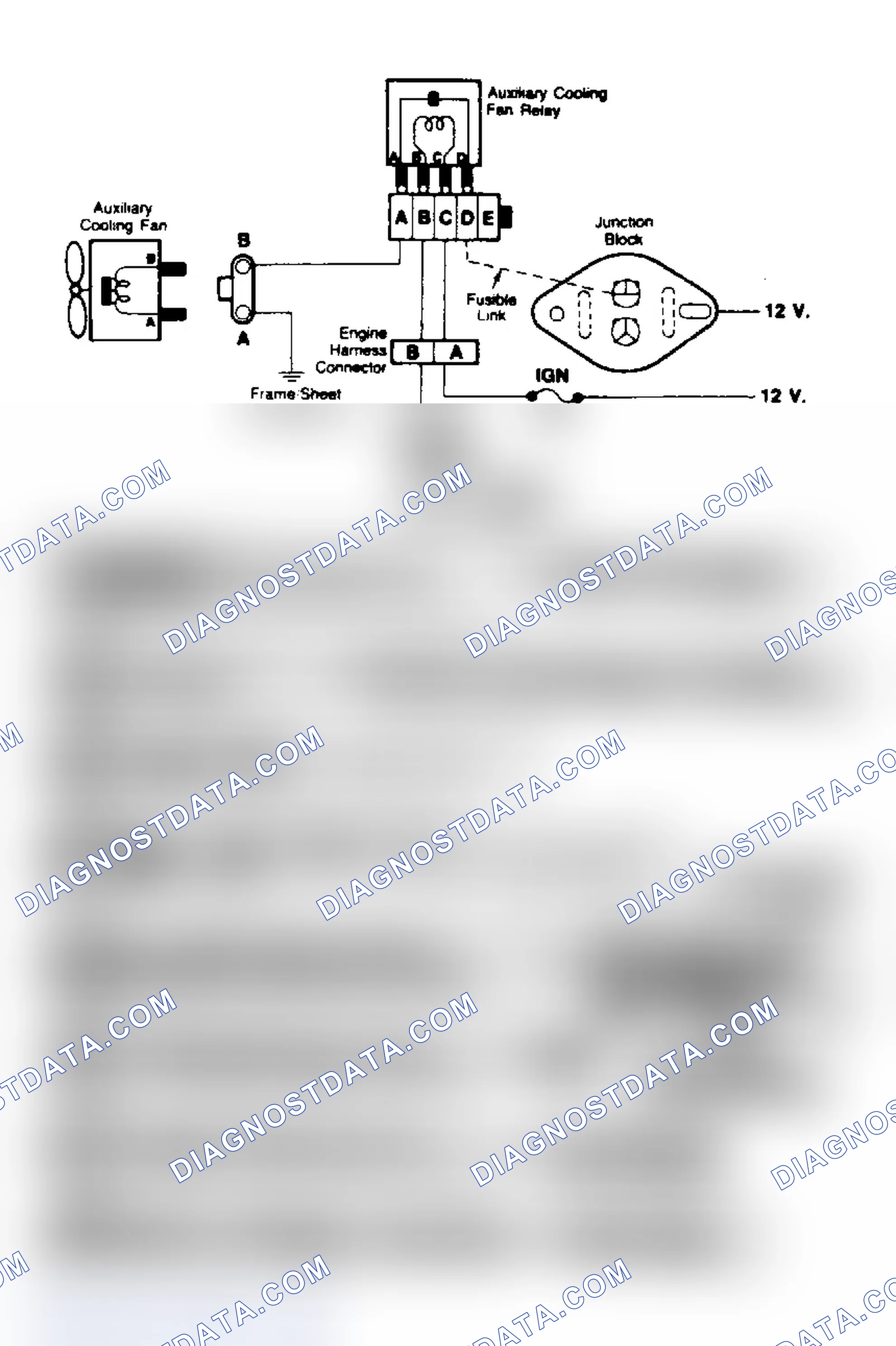 Scheme 50: Cooling Fan Circuit Schematic & Flow Chart (7.4L G, C & K Series With A/C)