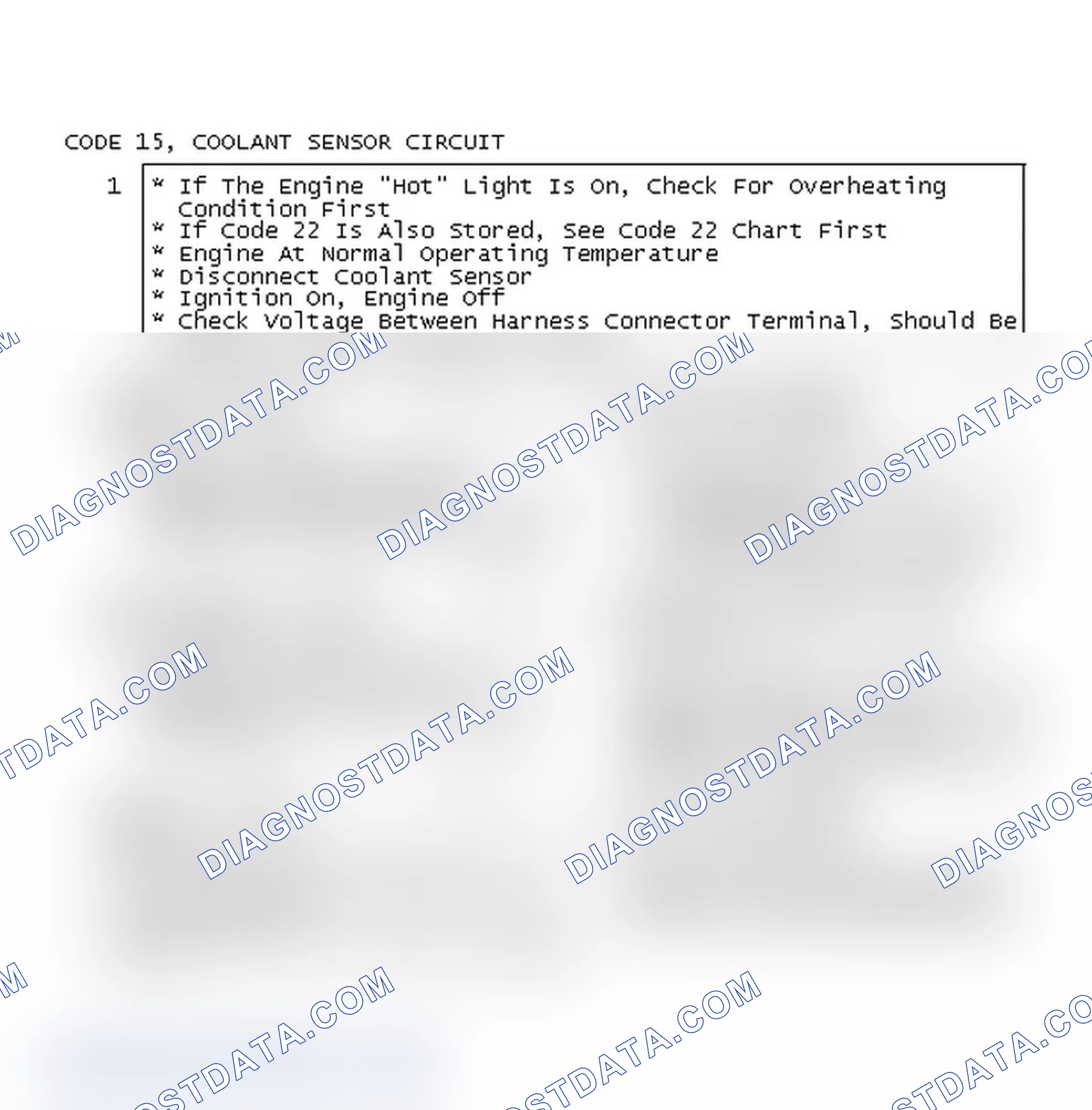 Scheme 412: Code 15, Coolant Sensor Circuit
