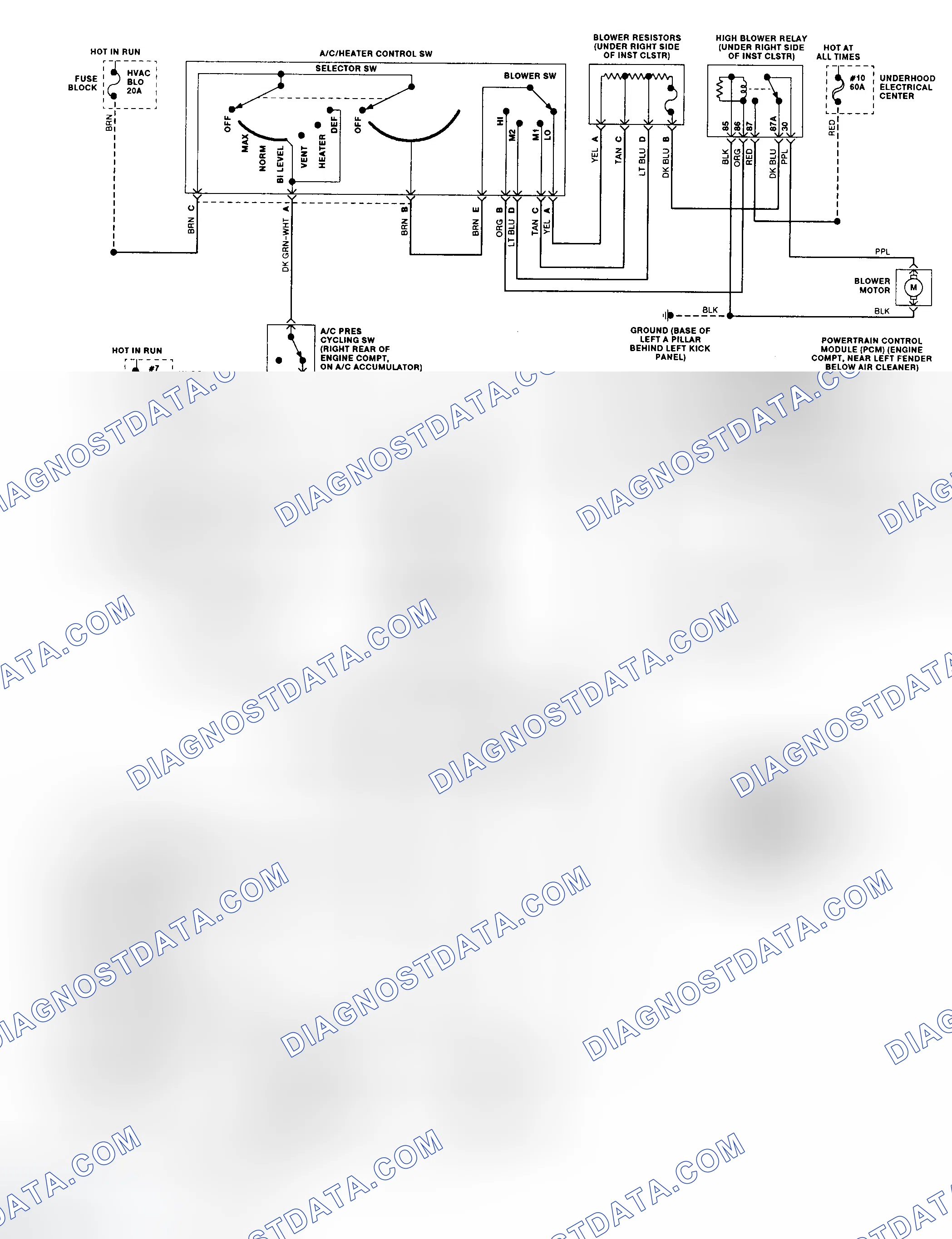 Scheme 289: Code 58 Schematic (4L80-E Gasoline) Transmission Fluid Temperature High