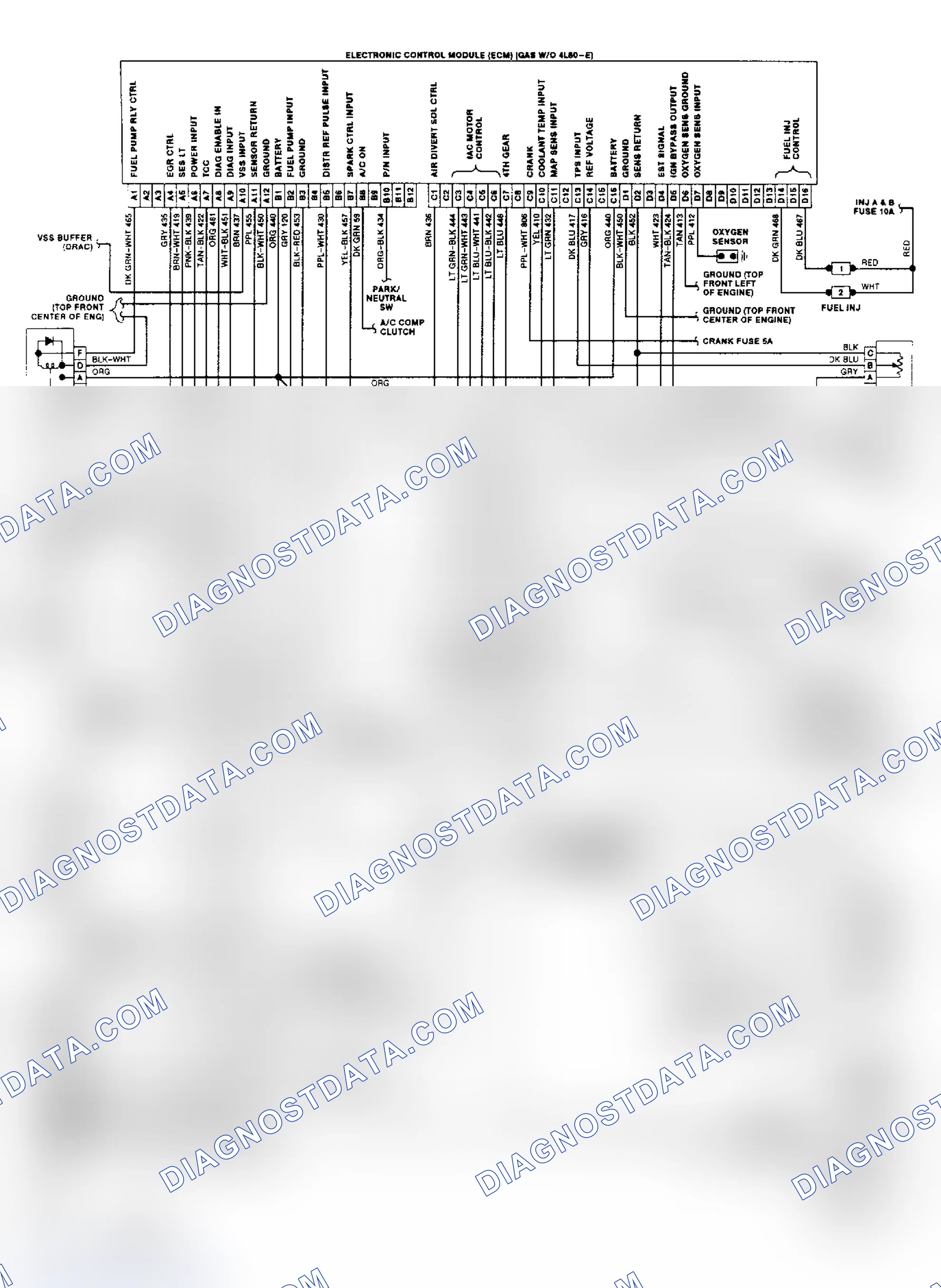 Scheme 10: Wiring Diagram ("C" & "K" Series 4.3L, 5.0L & 5.7L W/O 4L80-E Trans.)