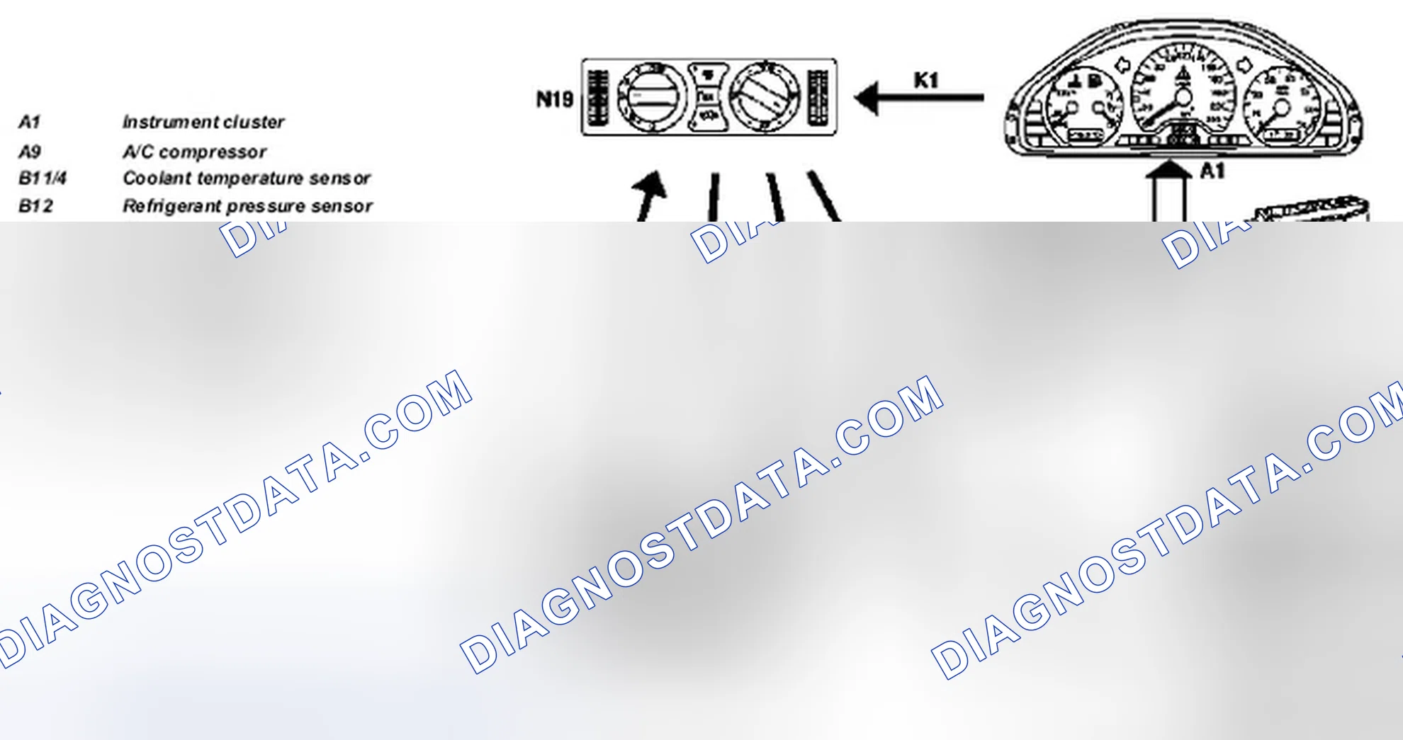 Scheme 169: Air conditioning (Tempmatic), interlinkage of components - GF83.30-P-0001-02F