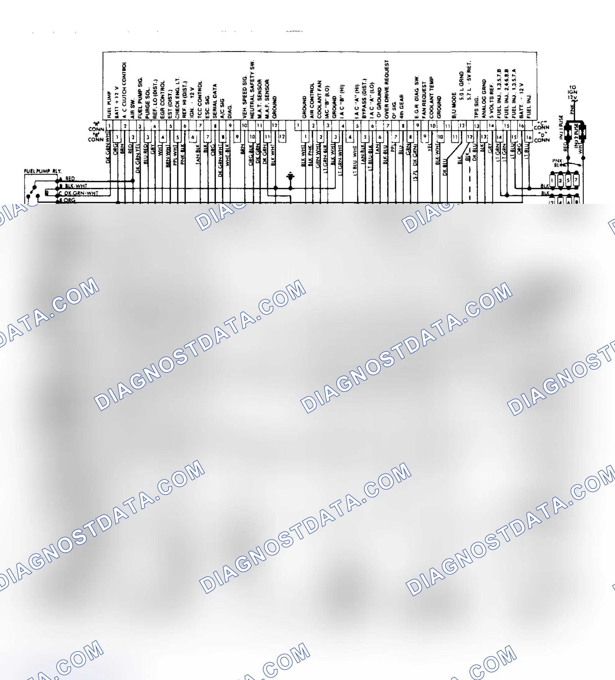 Scheme 41: Wiring Diagram for 5.0L & 5.7L V8 Fuel Injection System