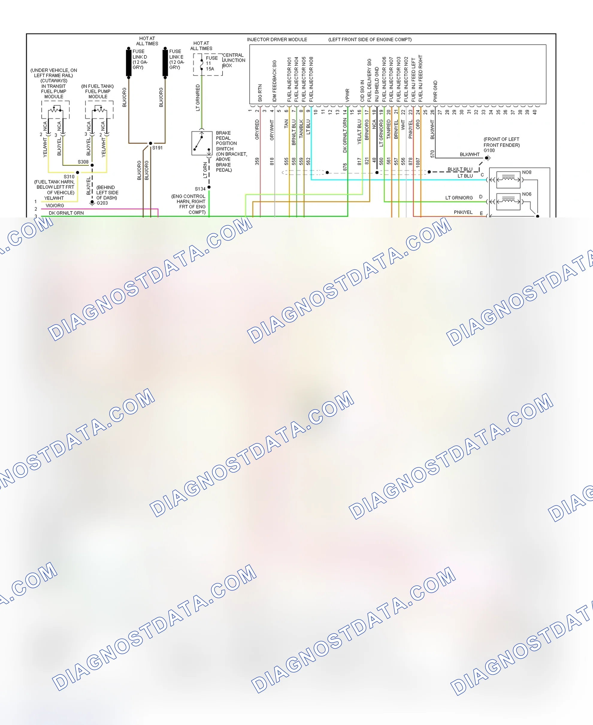 Scheme 47: PCM Wiring Diagram (Econoline - E350 & E450 Super Duty - 7.3L Turbo Diesel - California - 3 Of 3)