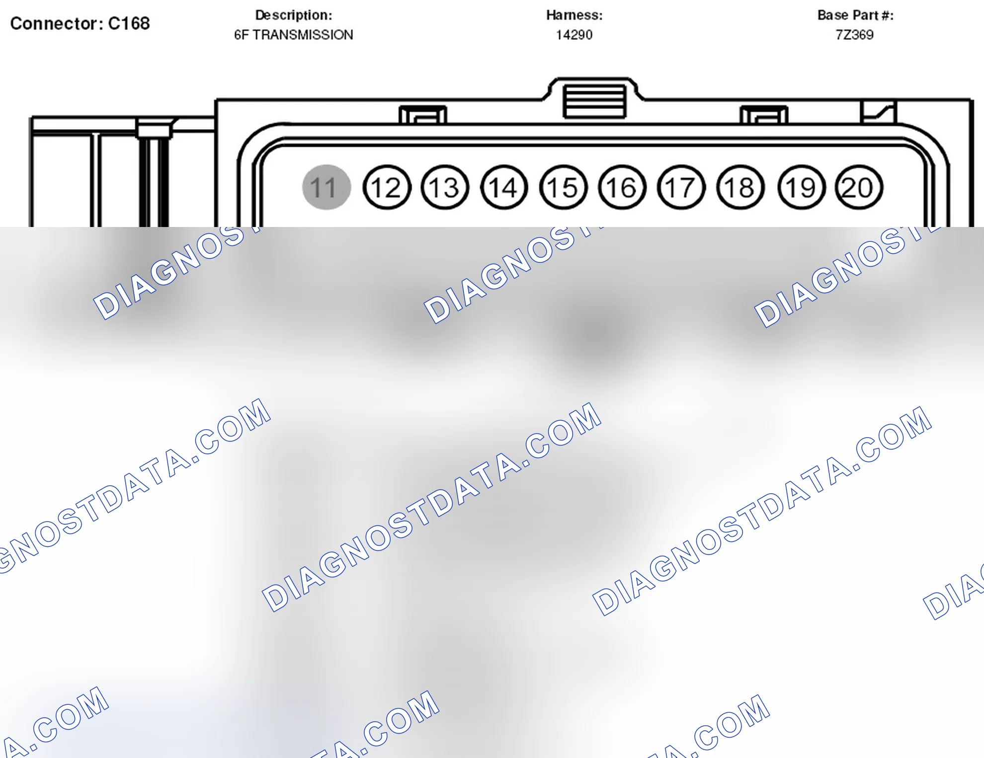 Scheme 38: 6F Automatic Transmission Vehicle Harness Connector End View (C168)