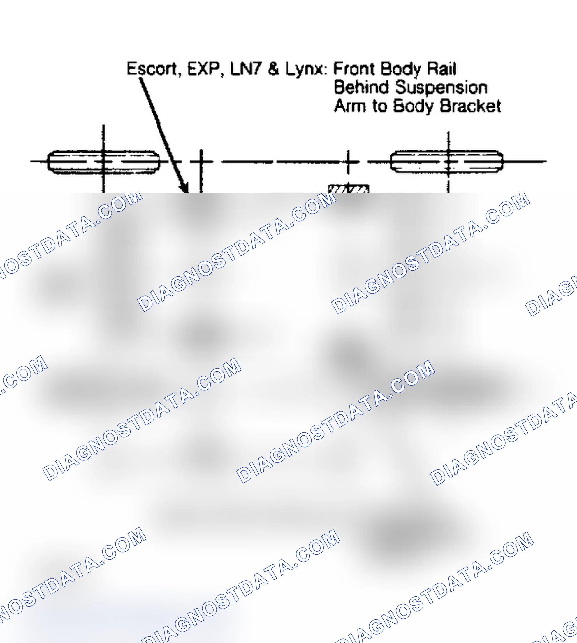 Scheme 3: Frame Contact Points. When lifting vehicles with air suspension, shut off power with switch in trunk or disconnect battery.