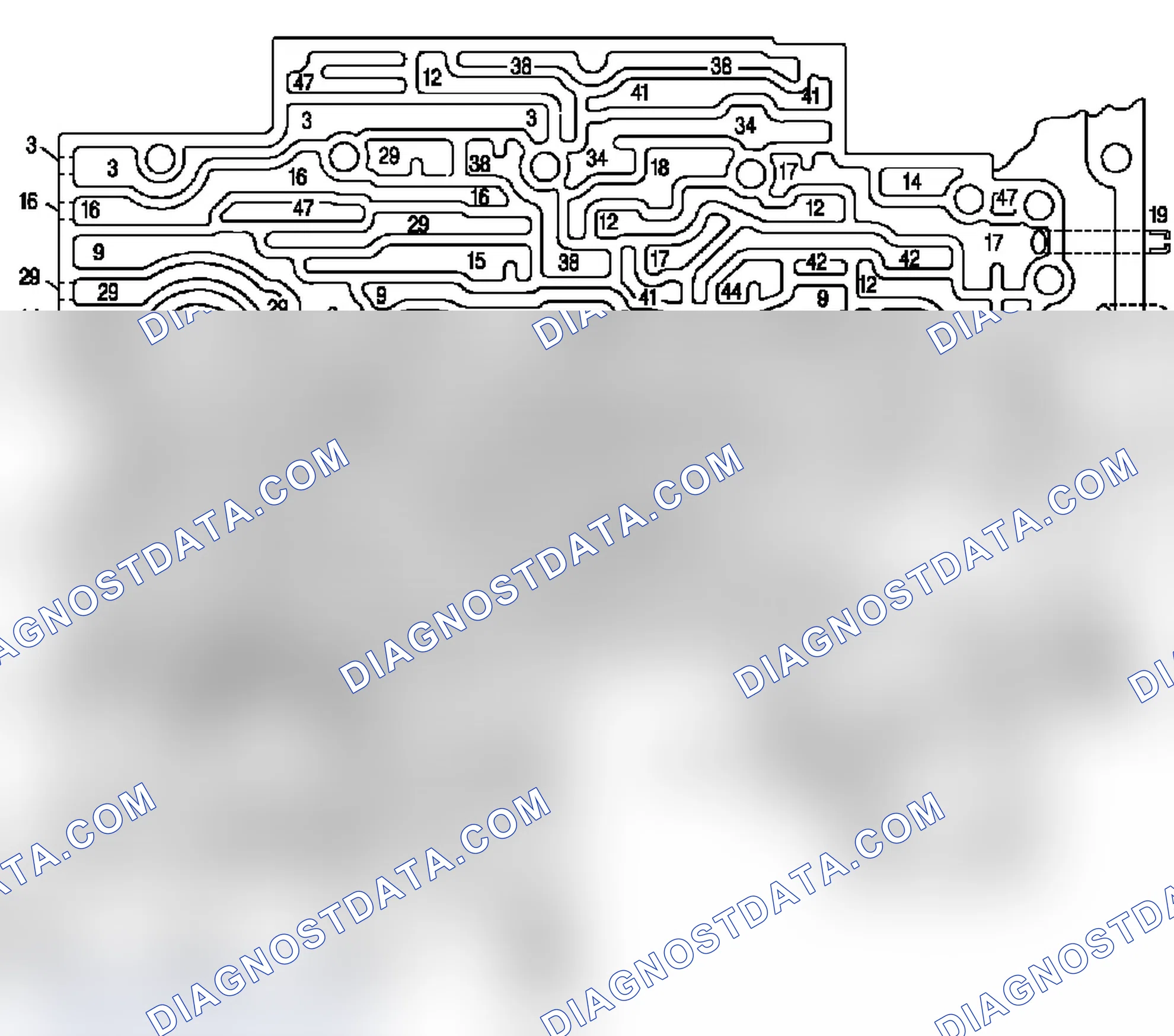 Scheme 28: Case Fluid Passages (Control Valve Body Side)
