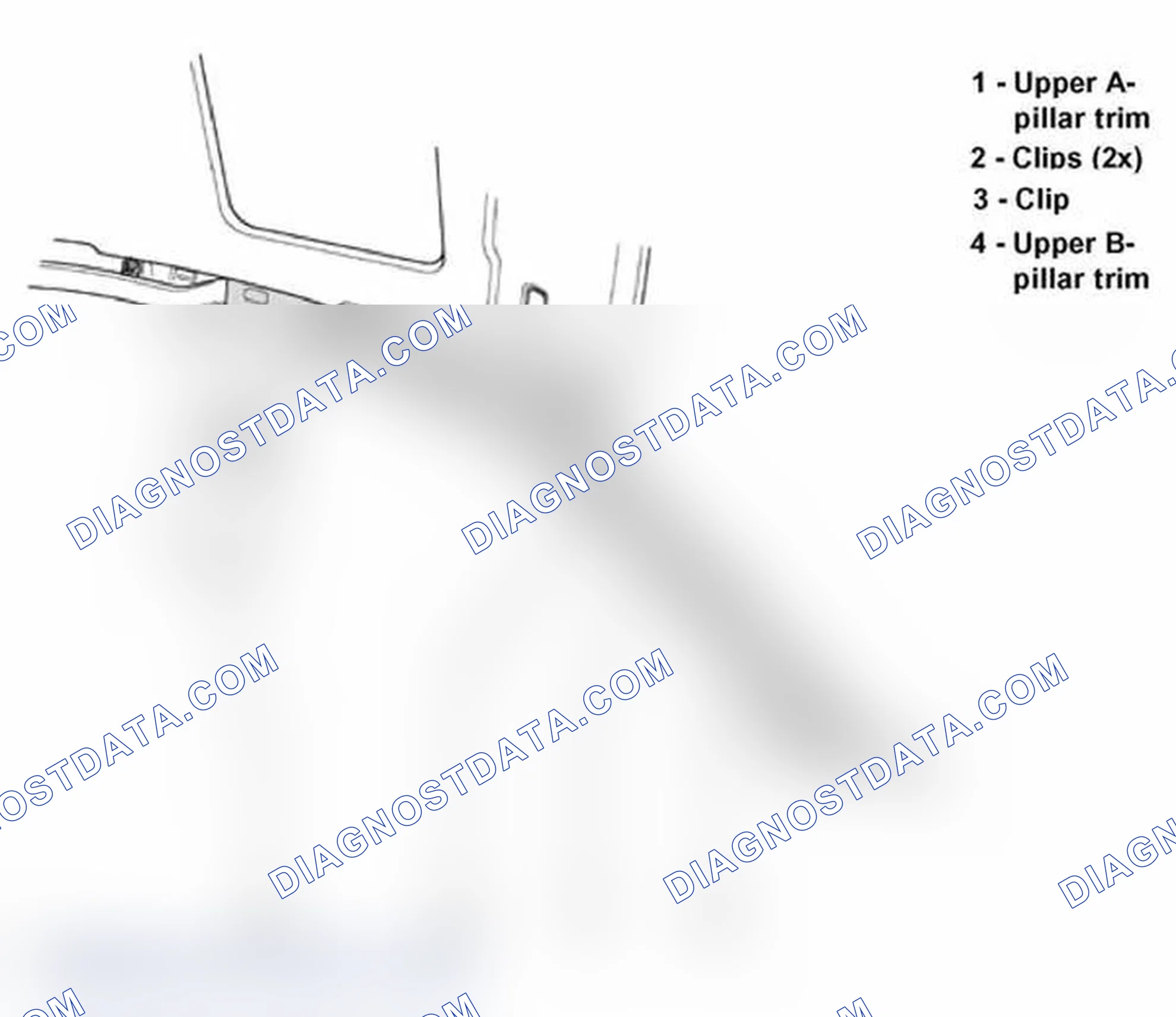 Scheme 22: Upper A-pillar trim panel without head-level airbag, removing and installing (from calendar week 36.