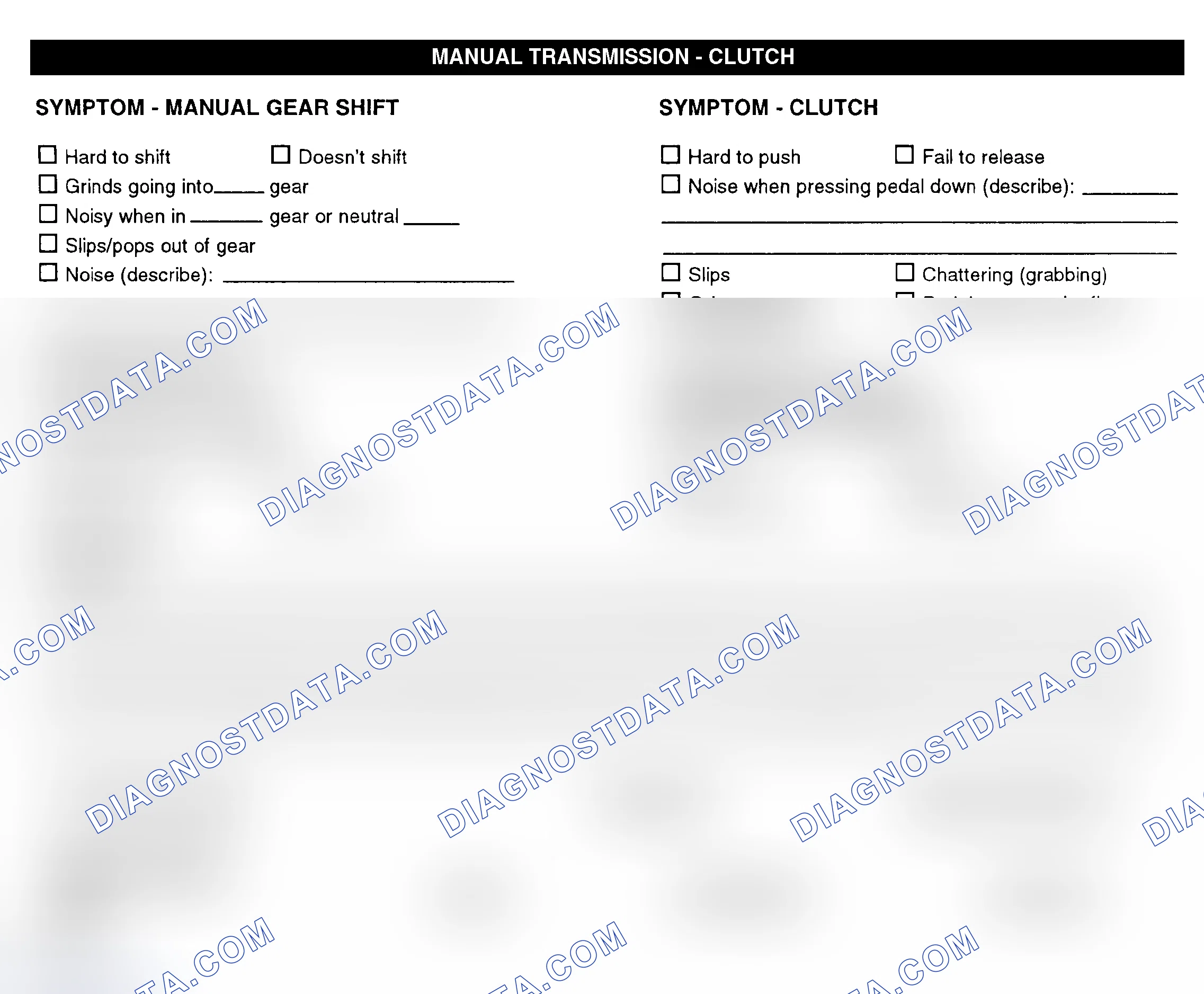 Scheme 10: Manual Transmission & Clutch