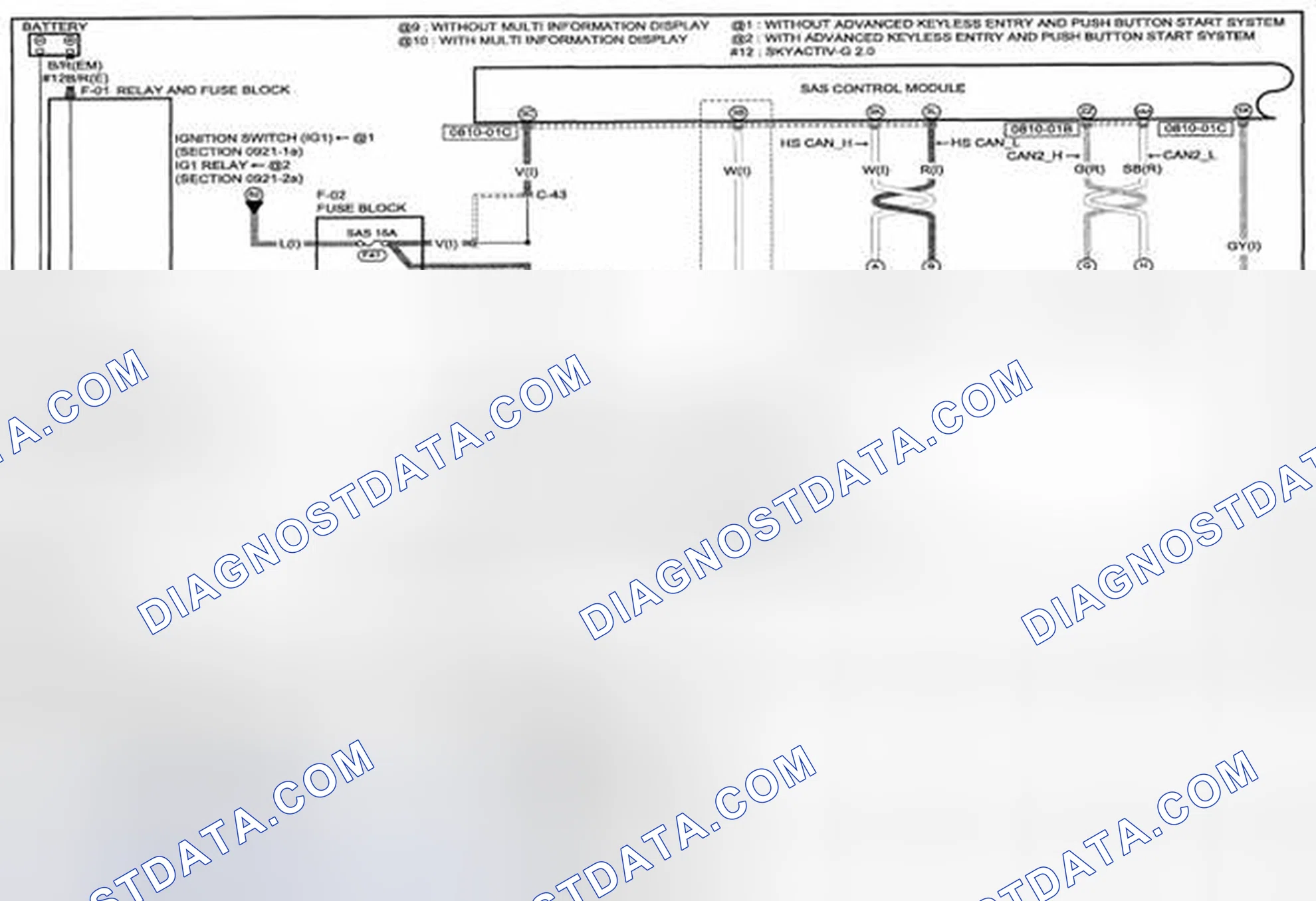 Scheme 218: Air Bag System (Includes Pre-Tensioner Seat Belt Information) Wiring Diagram - 0810-A (1 Of 2)