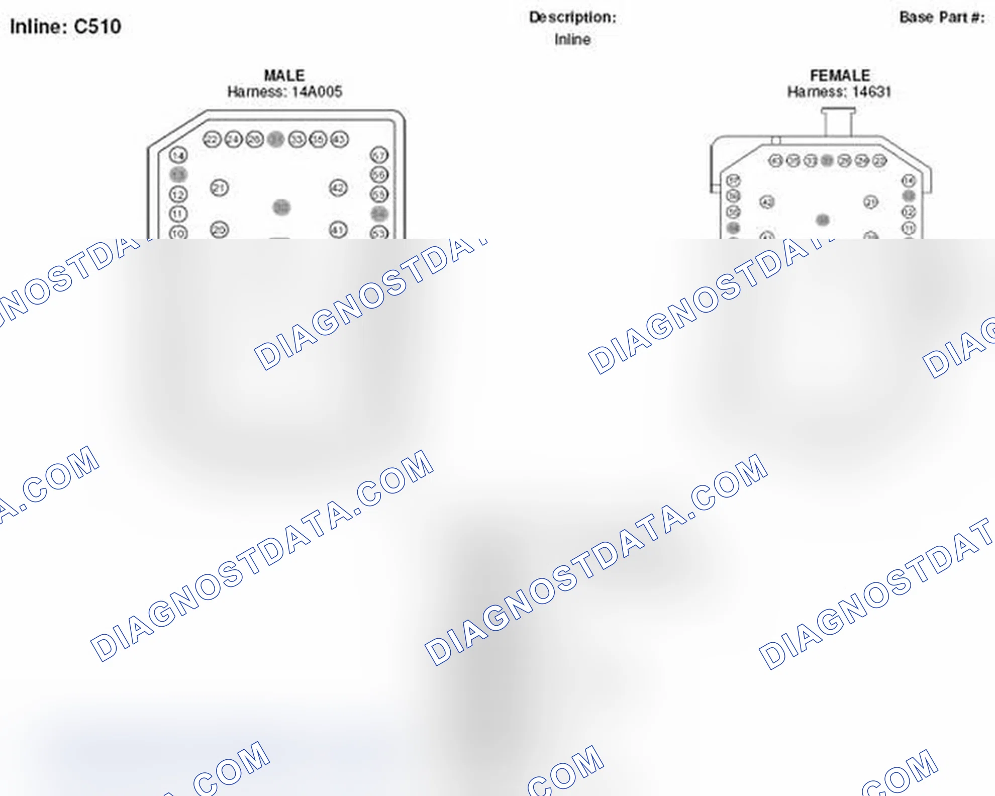 Scheme 143: Inline (1 Of 2) Connector End View (C510) (1 Of 2)