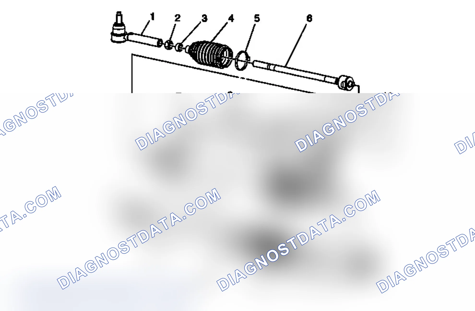 Scheme 2: Power Steering Gear Disassembled View (Rack and Pinion)