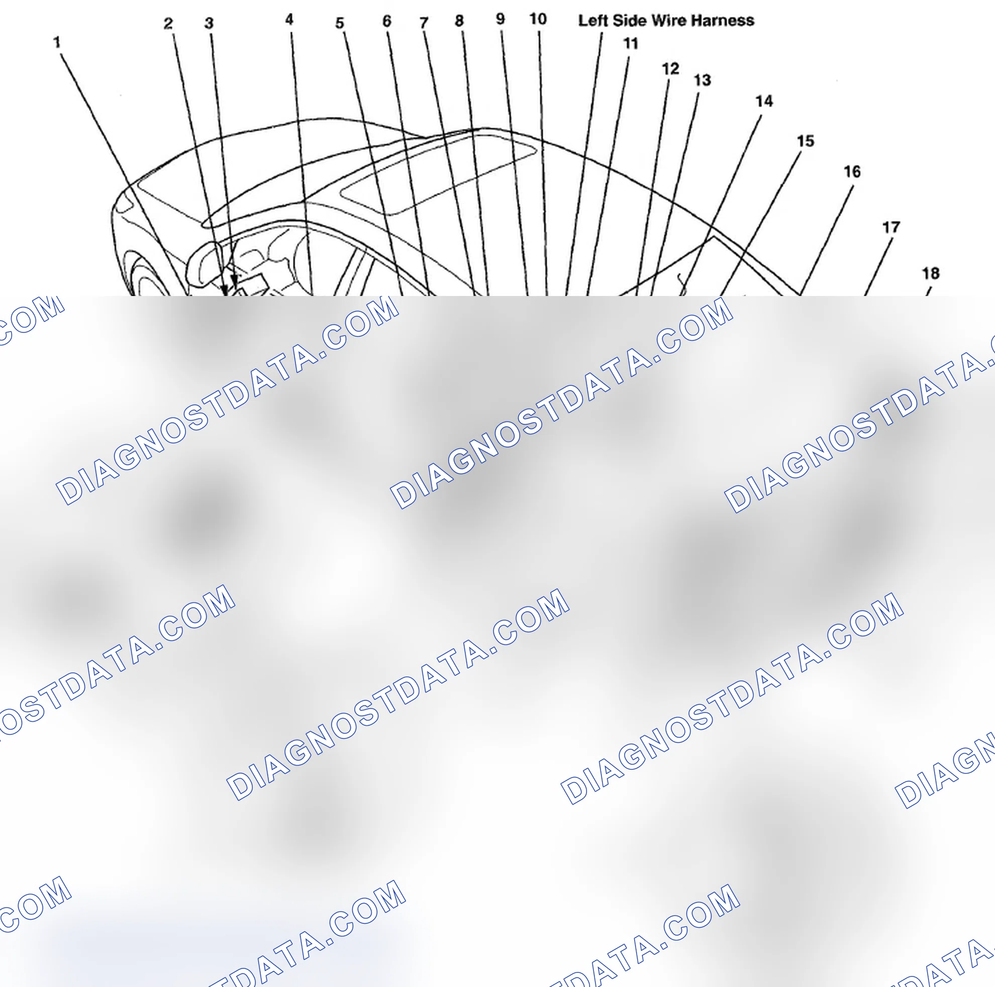 Scheme 531: Identifying Left Side Wire Harness (Page 203-45)