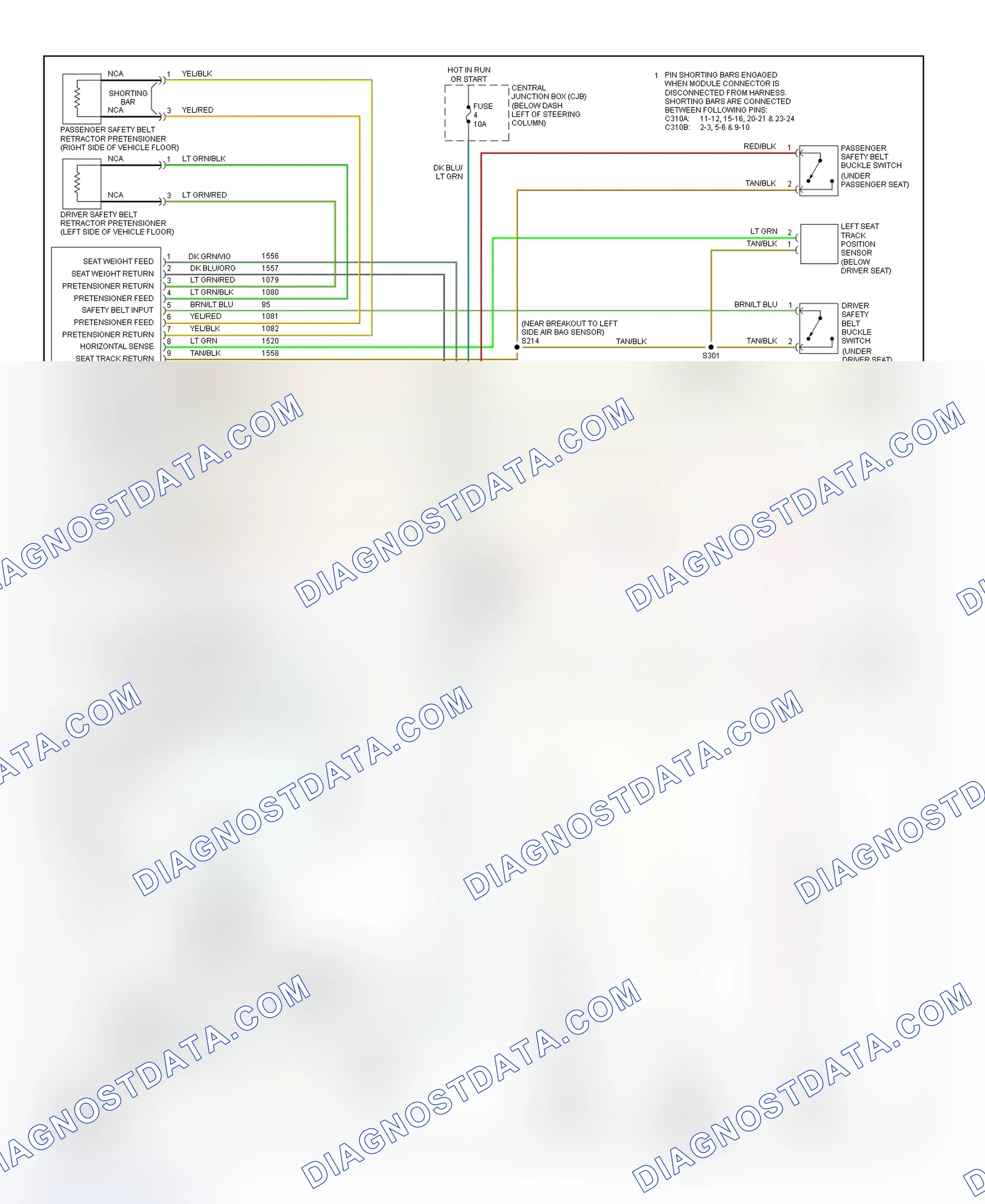 Scheme 72: Air Bag System Wiring Diagram (Crown Victoria, Grand Marquis, Marauder-1 Of 2)