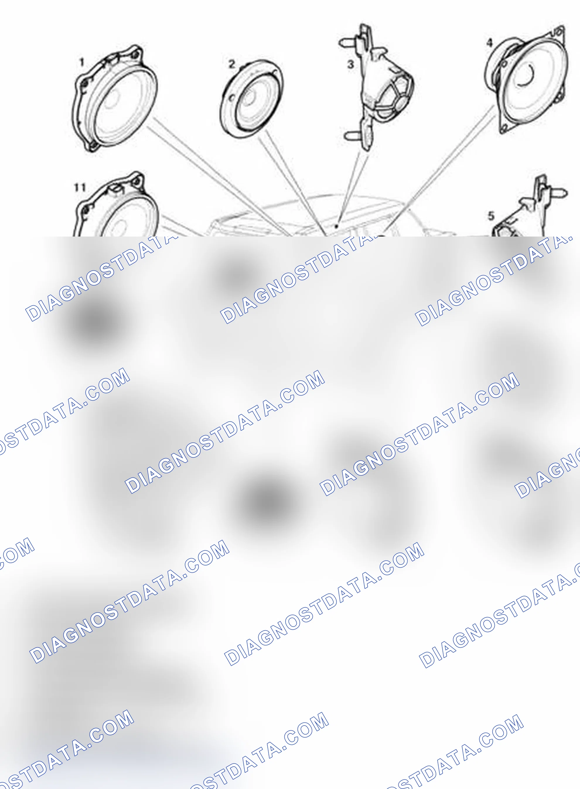 Scheme 6: Speaker System Component Location - Up to 2005 MY