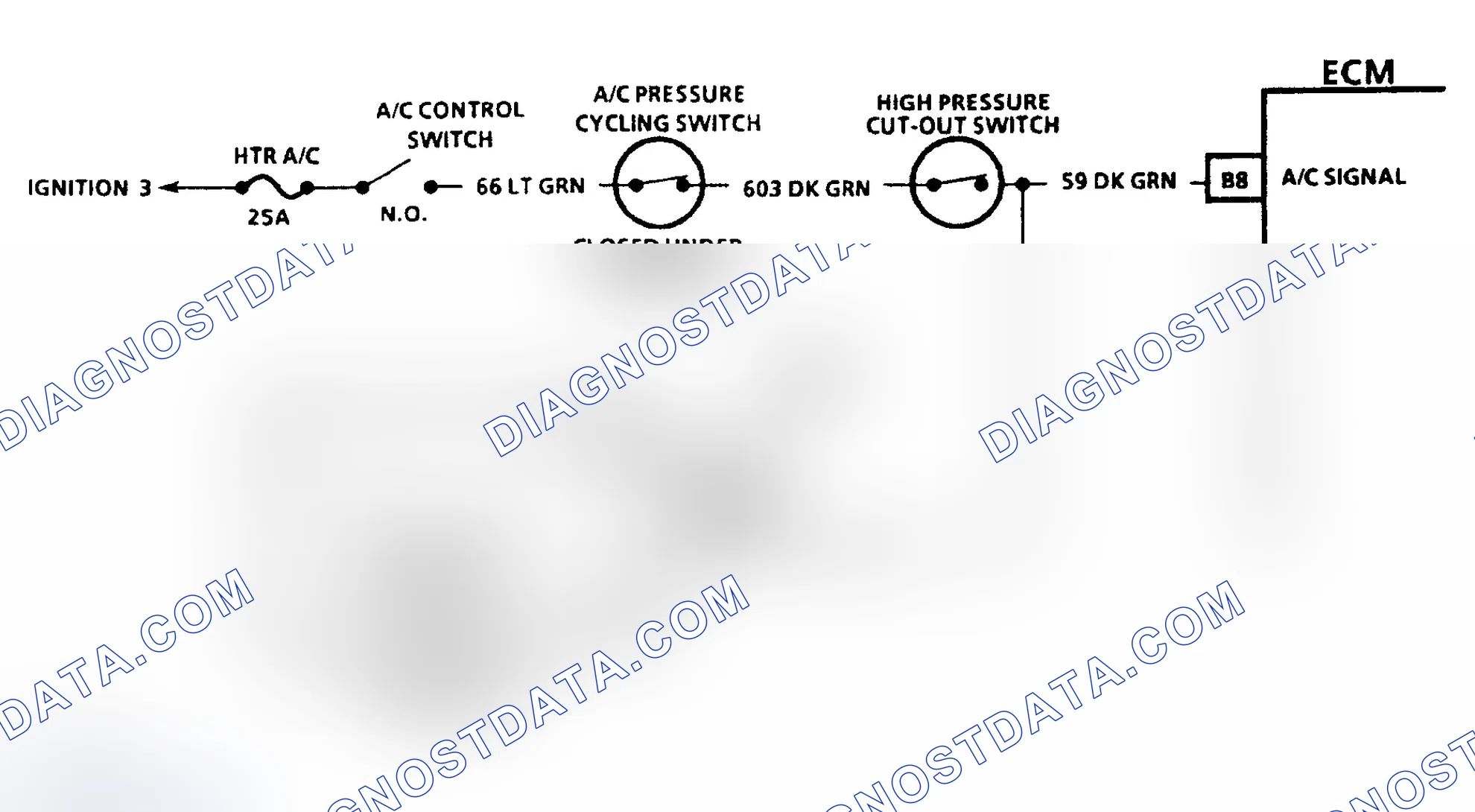 Scheme 2: A/C Request Signal Circuit Diagnostic Schematic (M/T)