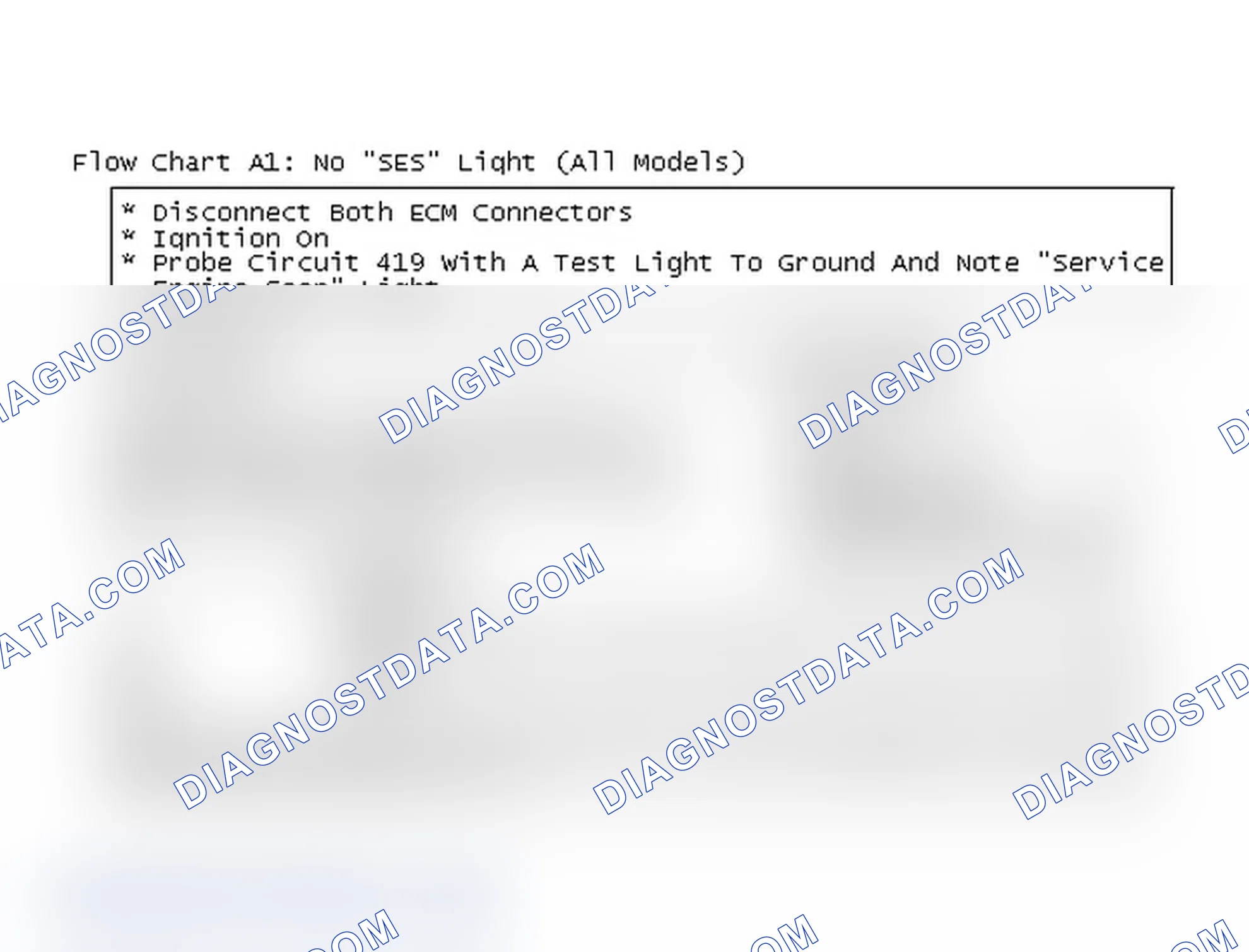 Scheme 705: Flow Chart A1: No "SES" Light (All Models)