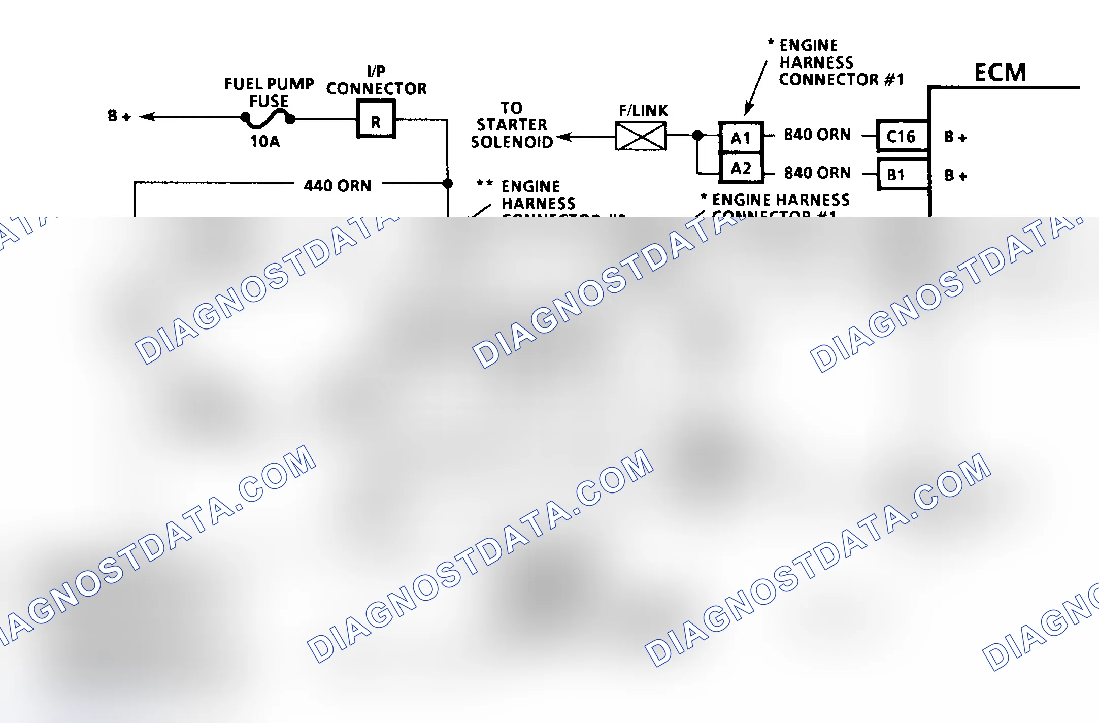 Scheme 315: CODE 54, Schematic, Fuel Pump Circuit (3.1L)