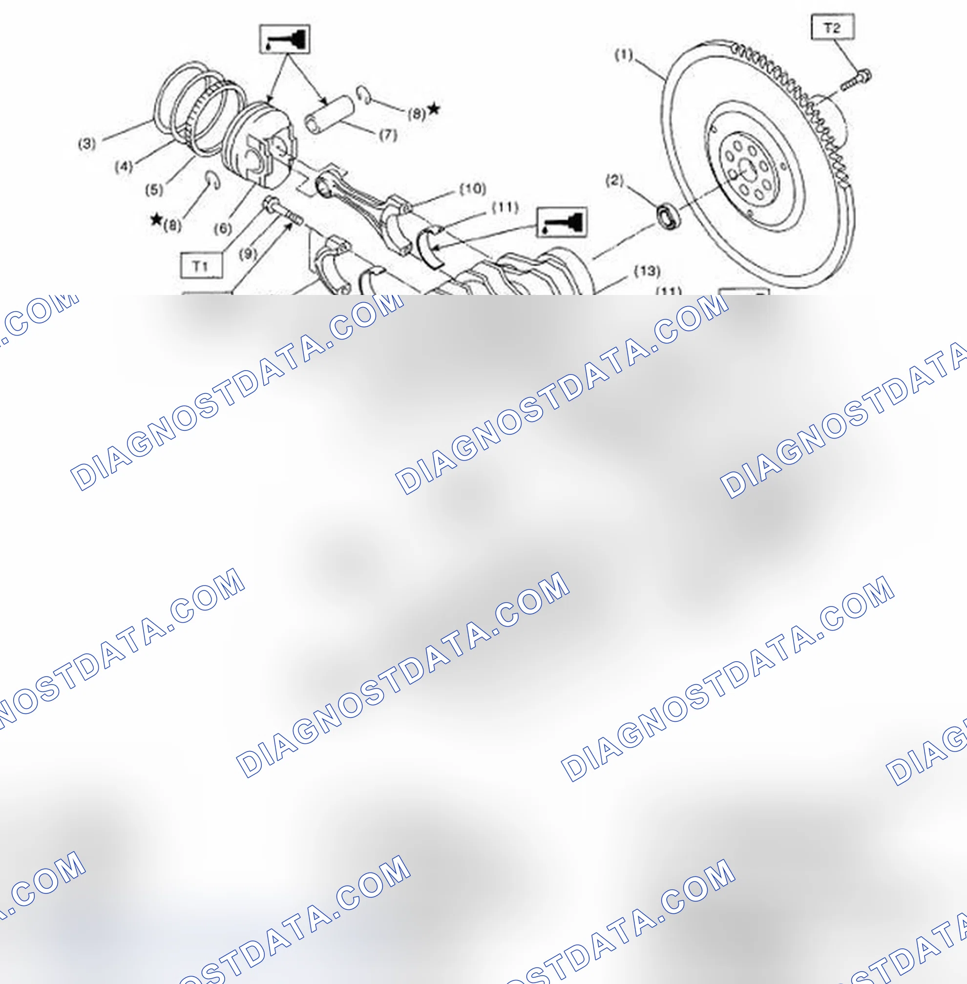 Scheme 499: Identifying Crankshaft And Piston Components With Torque Specification