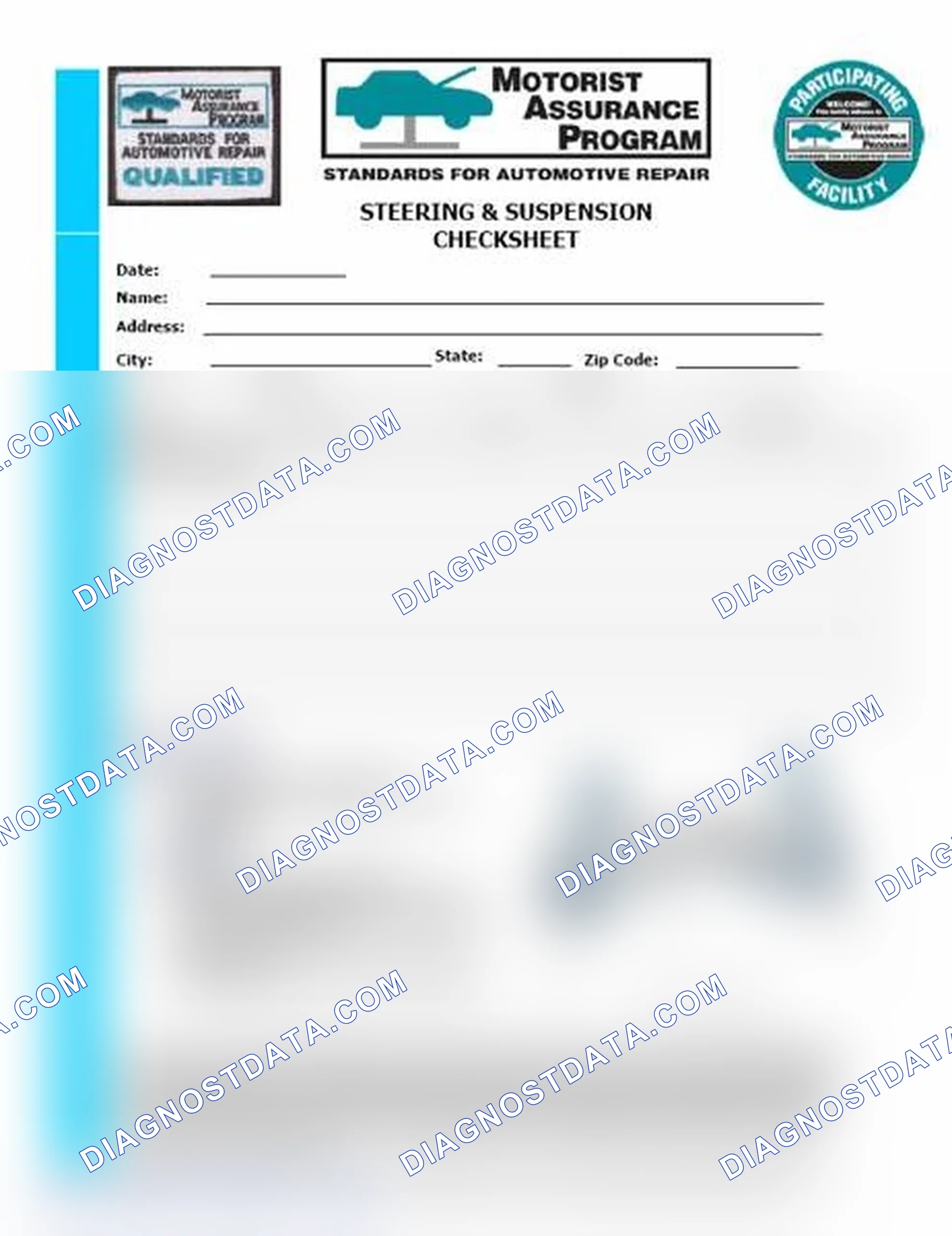 Scheme 11: Steering & Suspension Checksheet (1 Of 2)