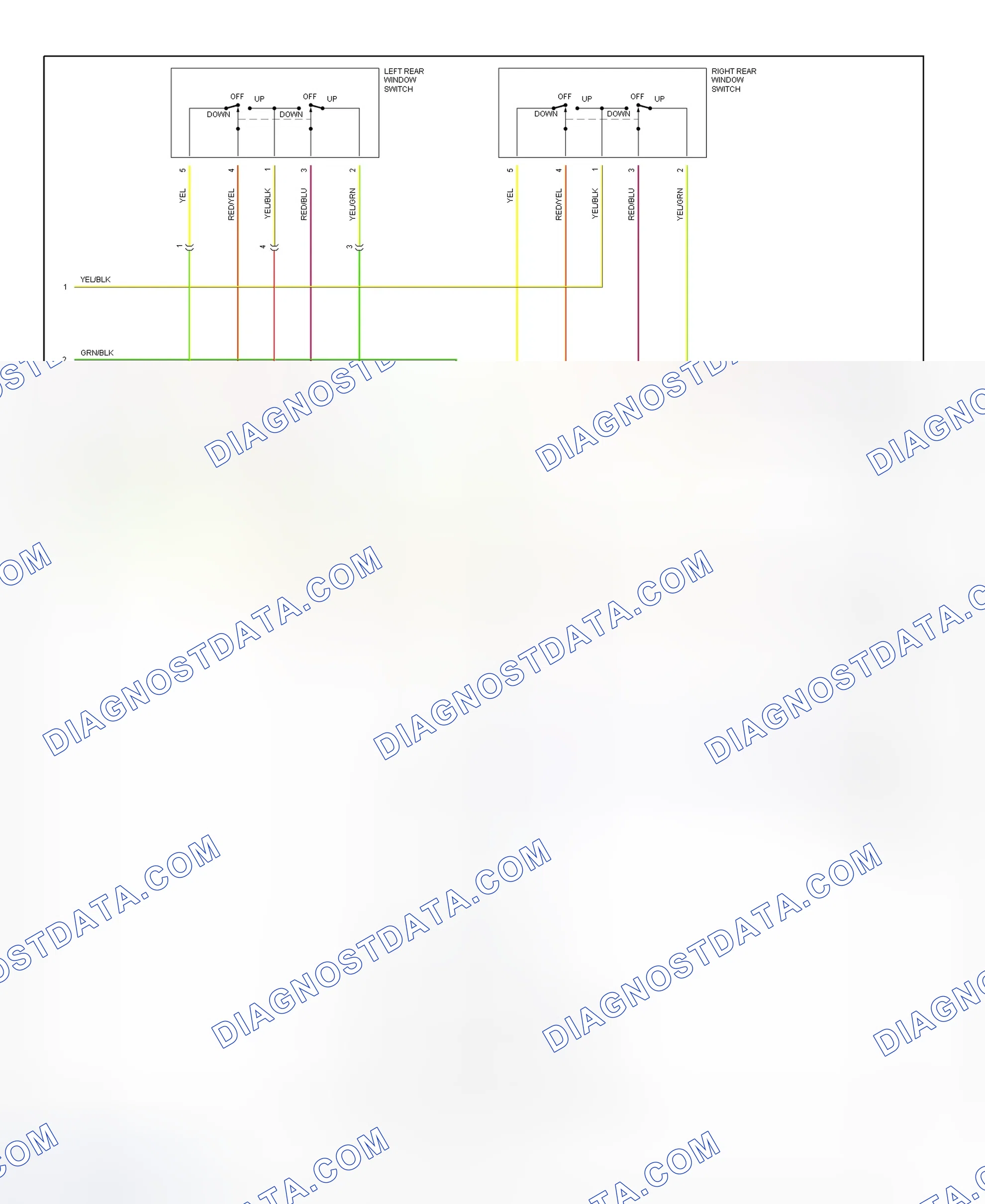 Fig. 13: Power Window System Wiring Diagram (1999-2000 CR-V - 2 Of 2)